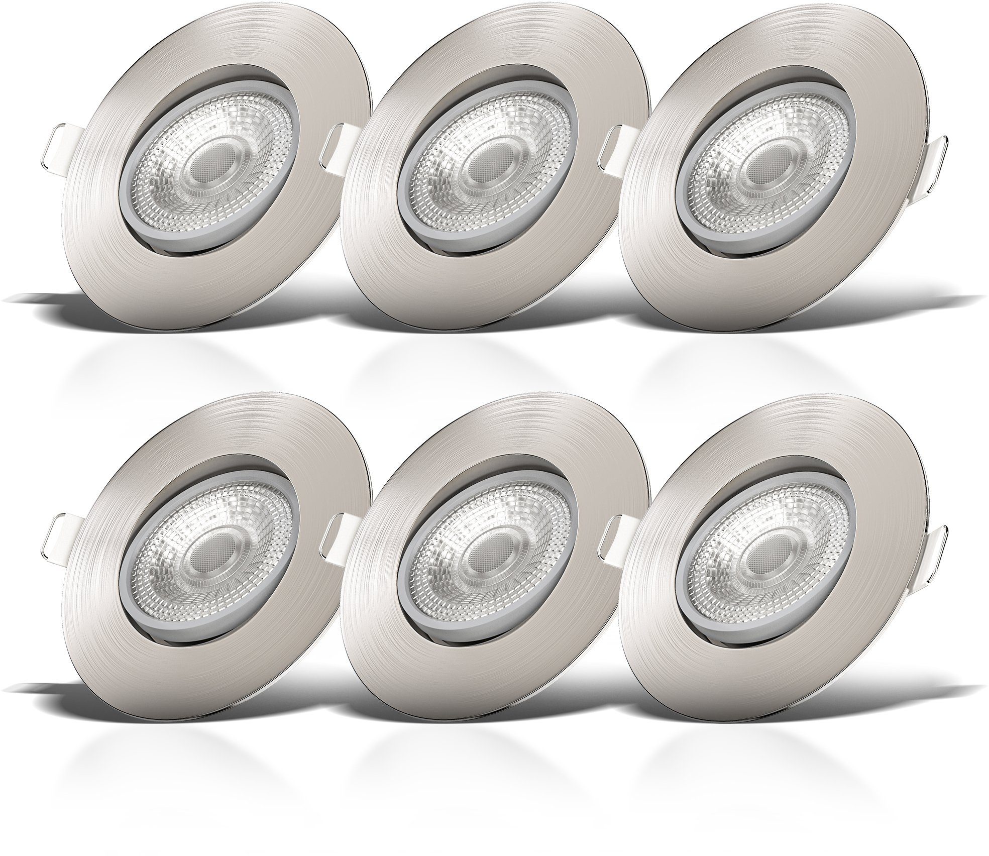 B.K.Licht Ledinbouwlamp 6-delige set inbouwspots, dimbaar, draaibaar, LED inbouwspots (5 stuks)