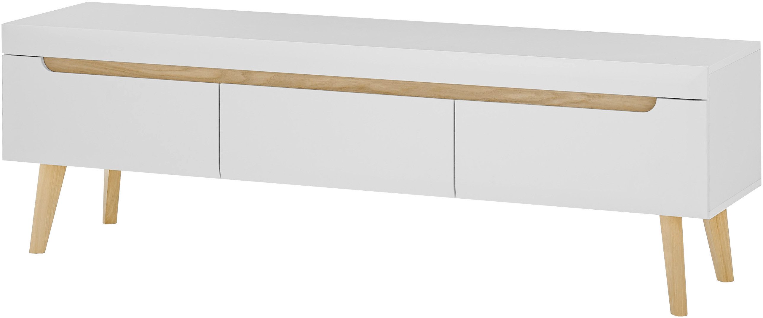 INOSIGN Tv-meubel Torge, TV-kast, TV-kommode, televisiekast, TV-bord afgeschuinde poten, drie kleuren, scandi design, 160 cm breed (1 stuk)