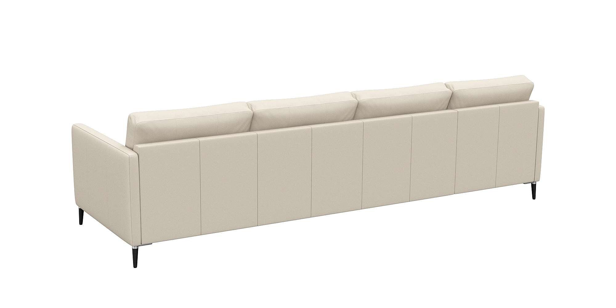 FLEXLUX Hoekbank Fiore, L-vorm smalle armleuningen, koudschuim, poten aluminium + zwart