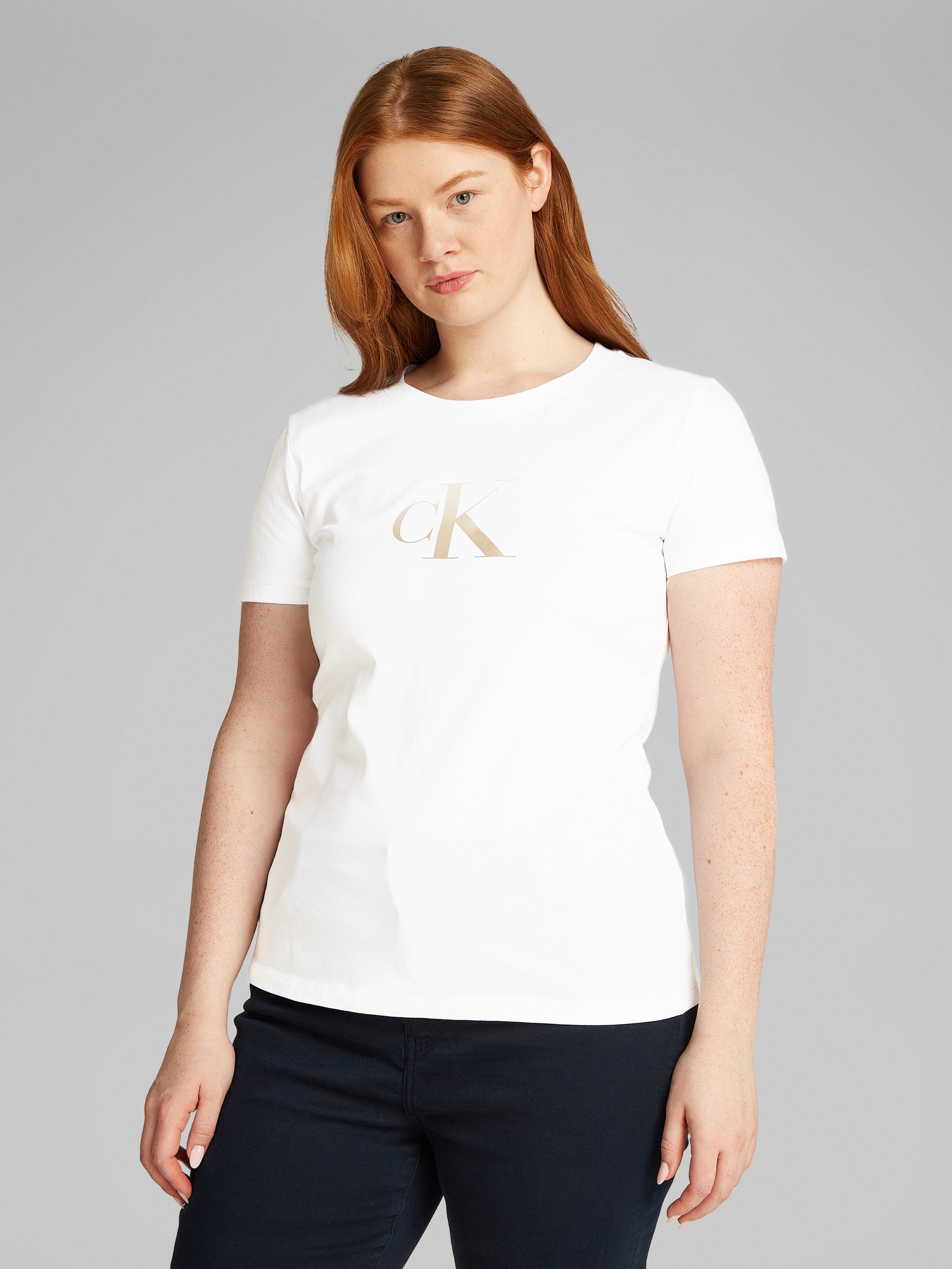 Calvin Klein Jeans Plus T-shirt PLUS GRADIENT CK SLIM TEE in grote maten, print met kleurverloop