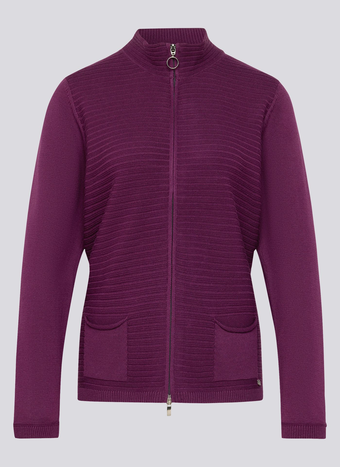 Rabe Vest met rits en staande kraag