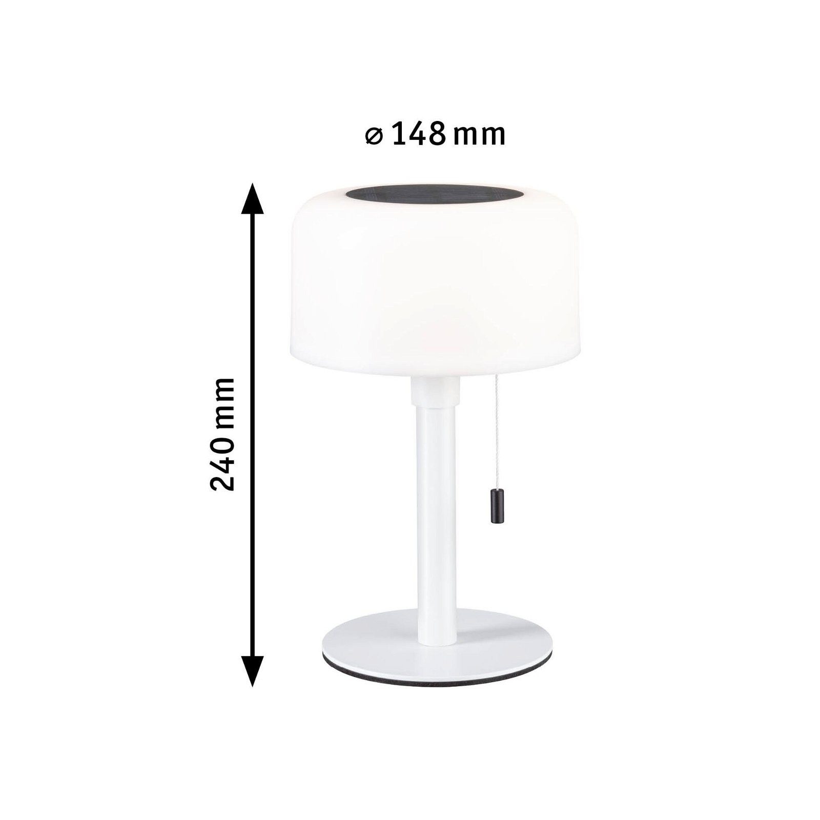 Paulmann Led-tafellamp voor buiten Mobiele Solar Bartja IP44 2700K USB-C Accu (1 stuk)