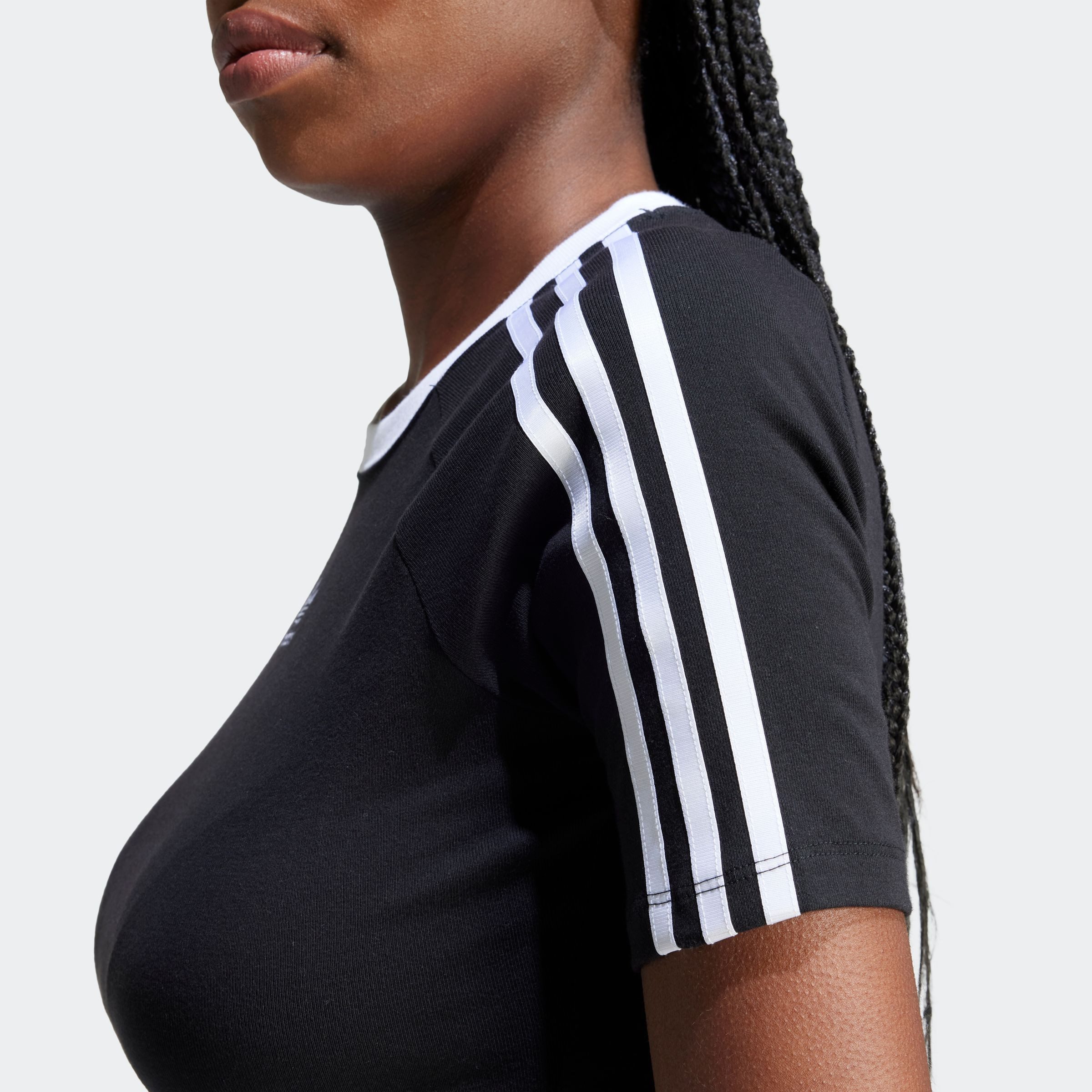 adidas Originals T-shirt 3 S BABY TEE Cropped drie-strepen shirt
