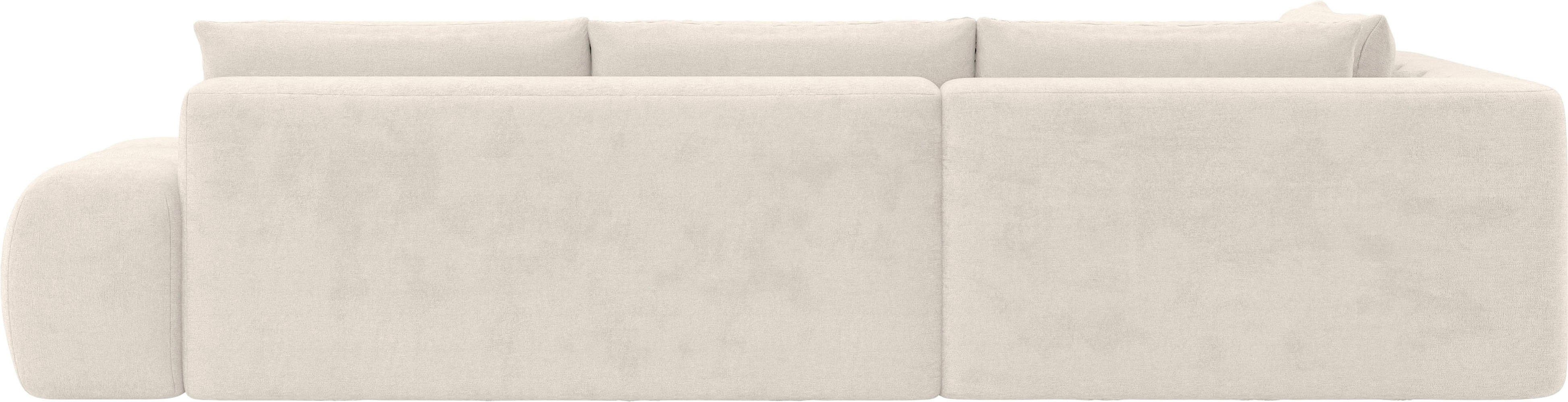 INOSIGN Hoekbank AZITA designsofa, elegant en comfortabel L-vorm, bubbel-look