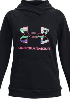 under armour hoodie rival fleece big logo hoodie zwart