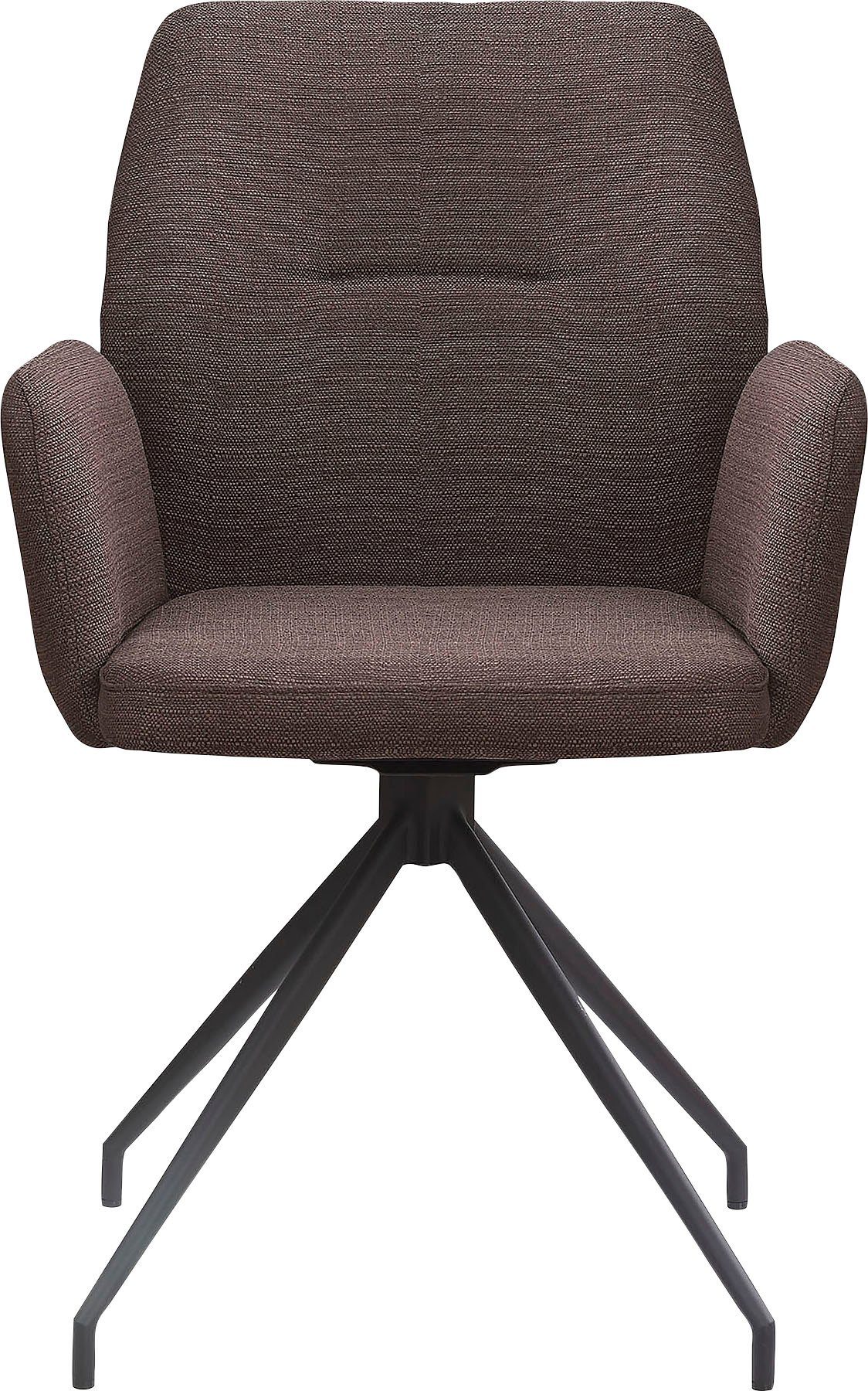 SalesFever Eetkamerstoel Taormina armstoel, frame zwart Eetkamerstoel met 180° draaifunctie (1 stuk)