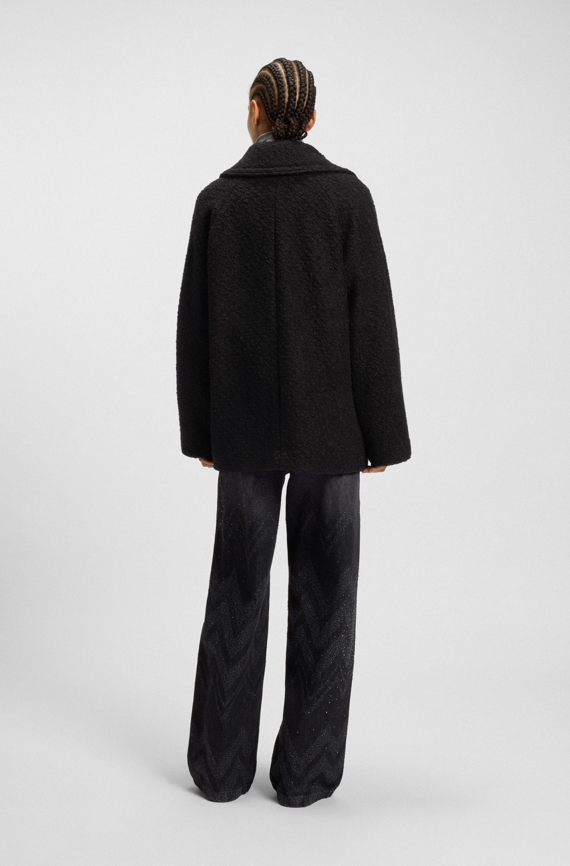 Boss Orange Caban Premium Damesmode in boxy-fit met bouclé-structuur