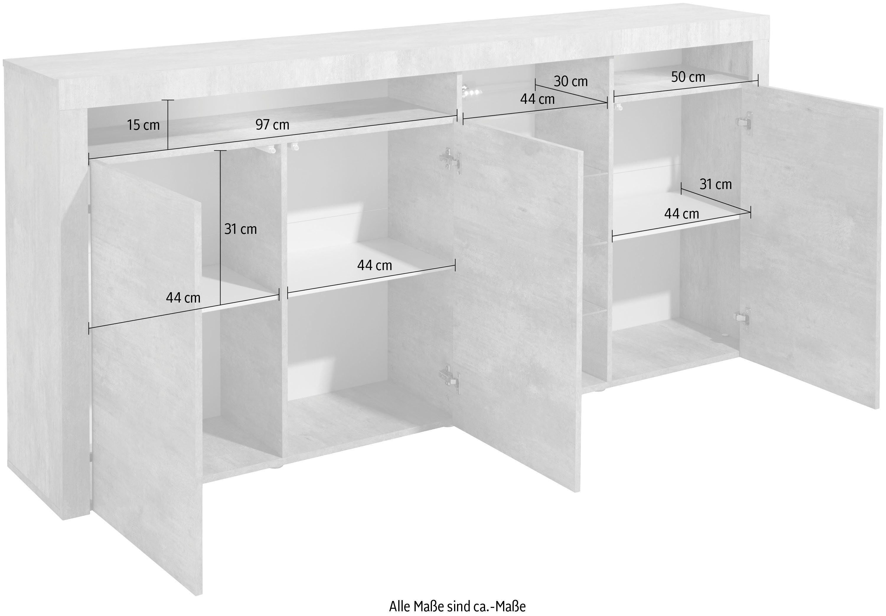 borchardt Möbel Highboard Santa Fe Breedte 200 cm