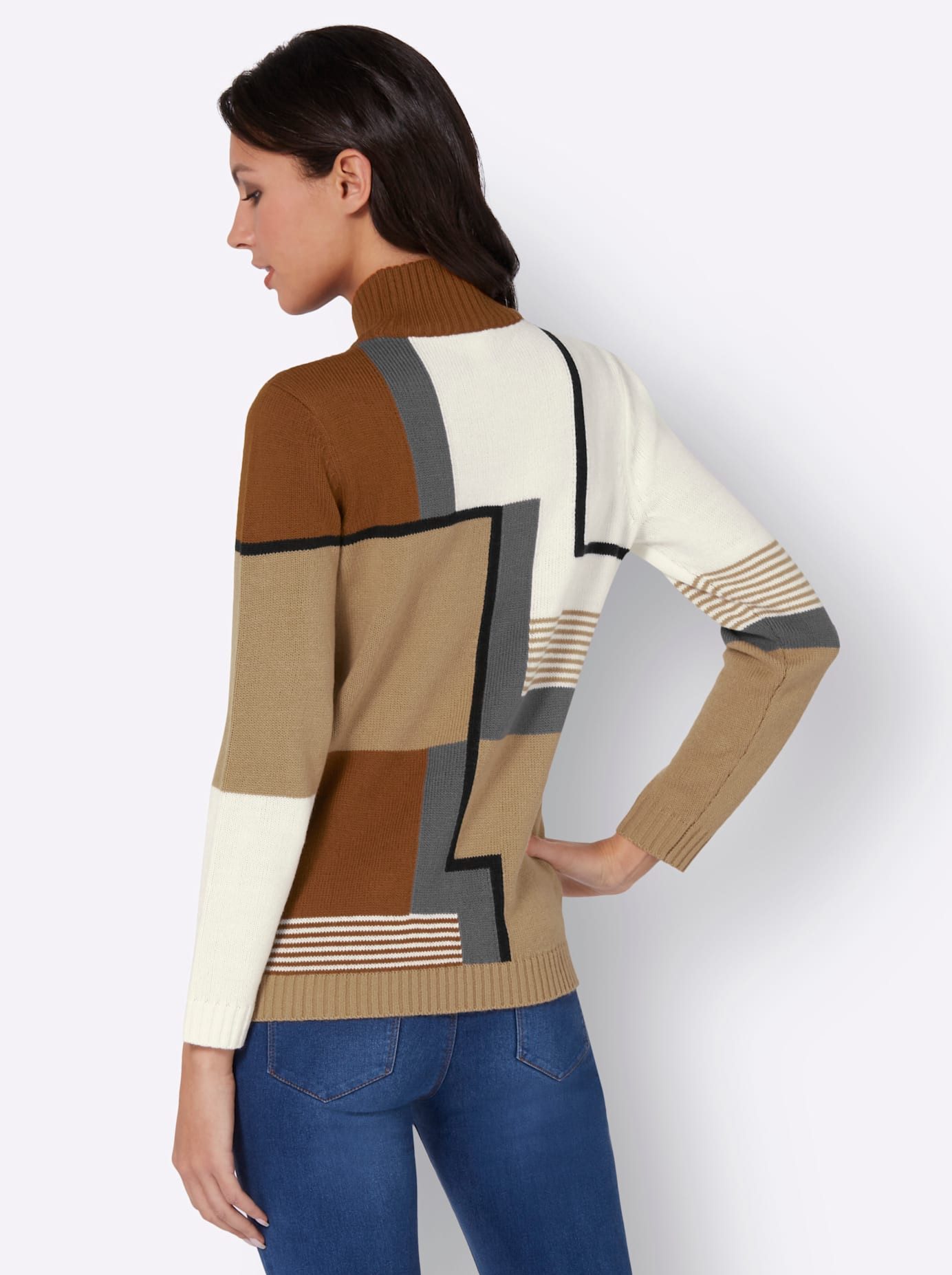 Classic Basics Lange Trui met opstaande kraag