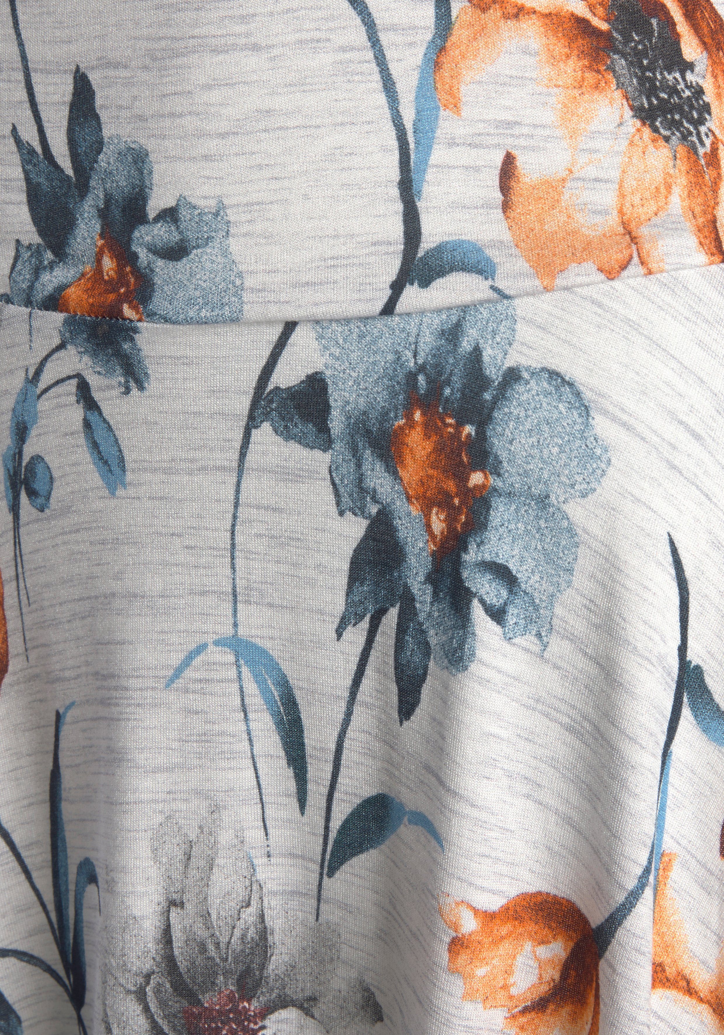 Vivance Jerseyjurk met bloemenprint en zwierige rok, zomerjurk, strandjurk