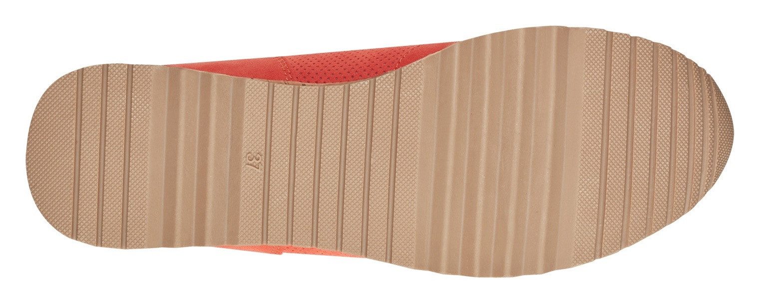 Marco Tozzi Sneakers met sleehak vrijetijdsschoen, lage schoen, veterschoen in vegan uitvoering