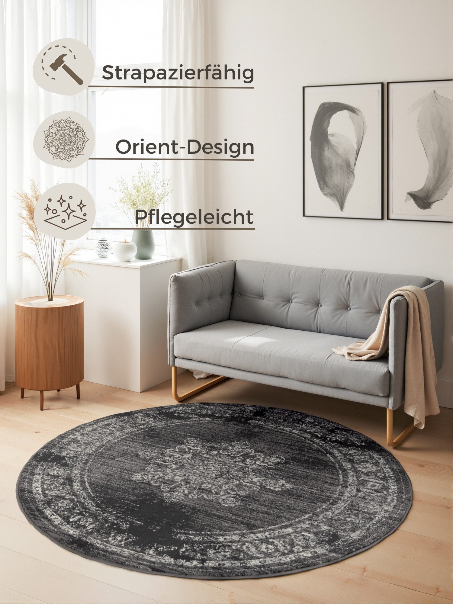 HANSE Home Vloerkleed Lydia Woonkamer, slaapkamer, gang, kortpolig, oosters, vintage, zacht