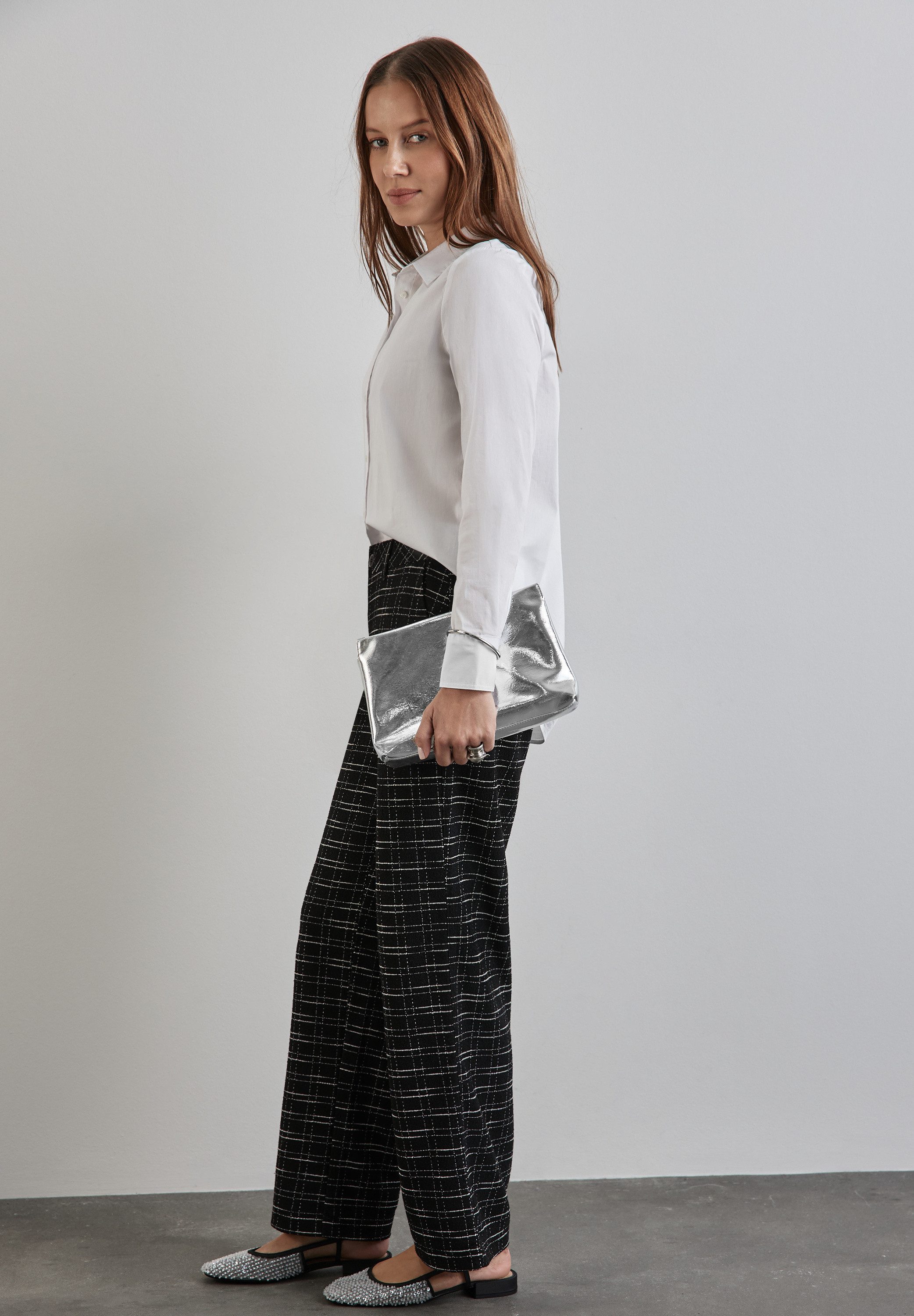 STREET ONE Stoffen broek met geruit patroon