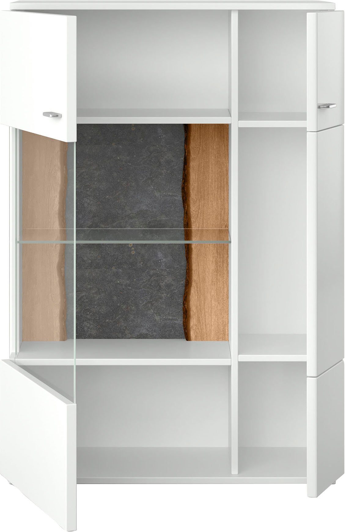 set one by Musterring Vitrinekast Tacoma Type 03/04, hoogte 143,4 cm, met getinte glasdeur
