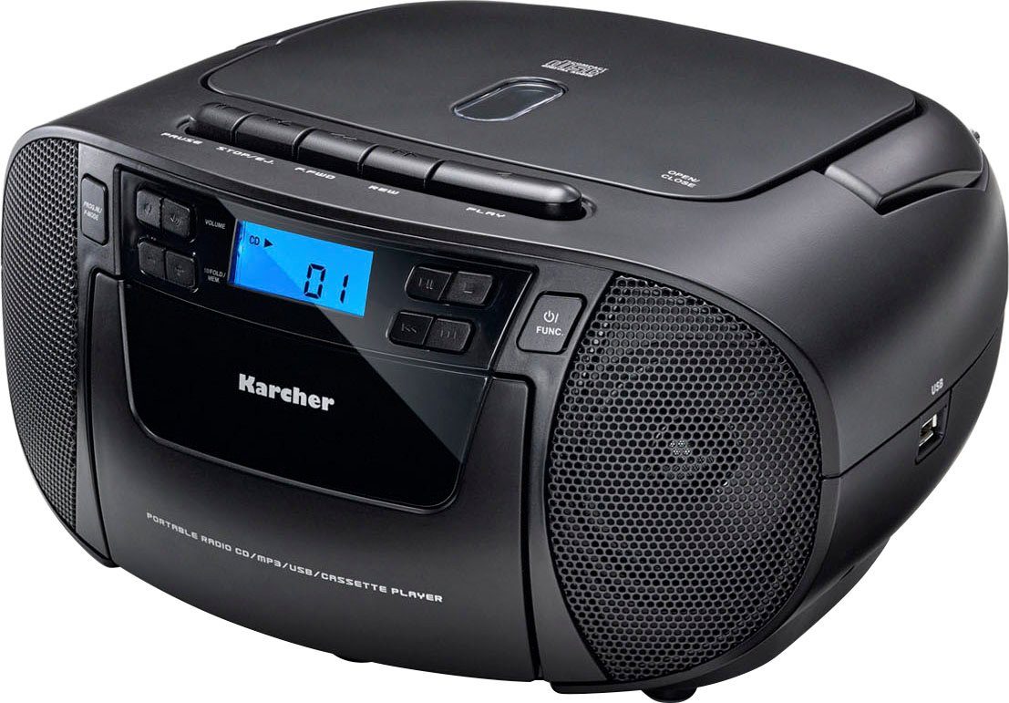 Karcher Boombox RR 5045 CD-speler, cassette-speler, koptelefoonaansluiting, AUX-ingang