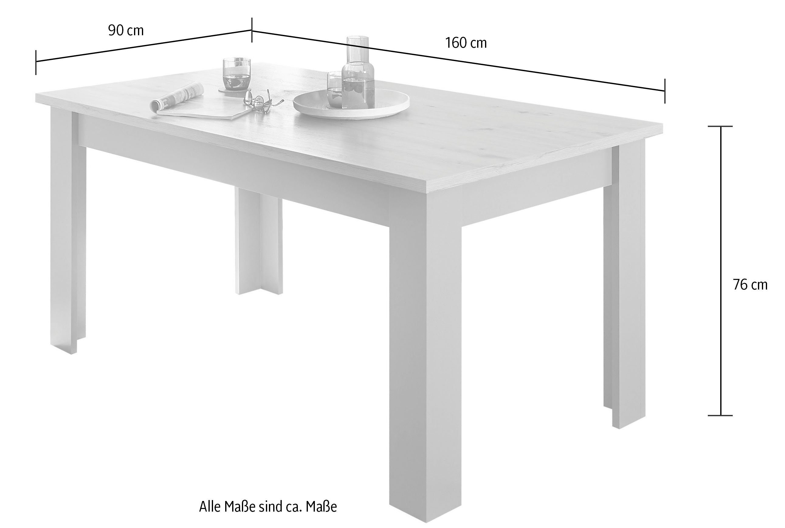 Home affaire Eettafel CHAMBORD Breedte ca. 160 cm