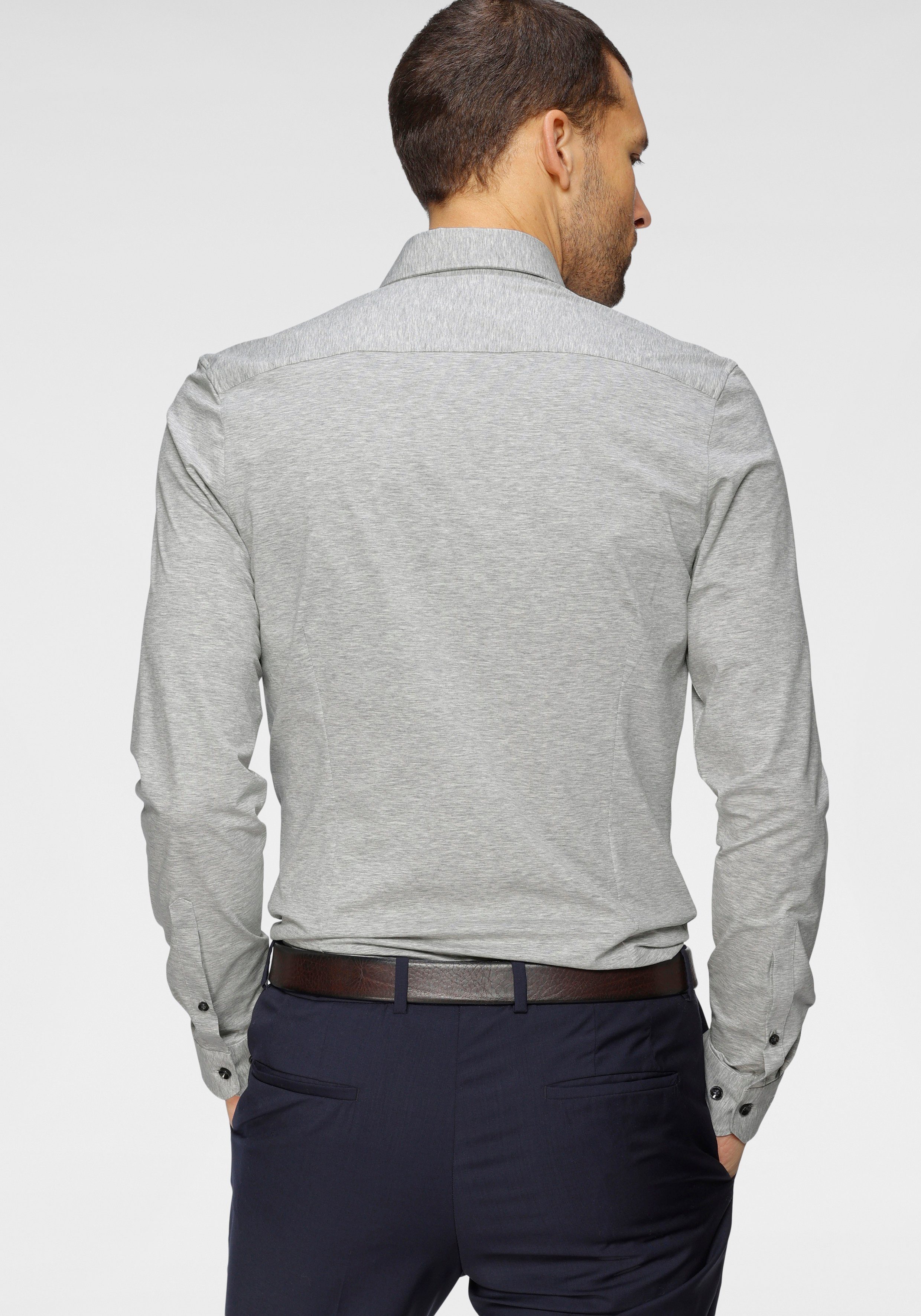 OLYMP Businessoverhemd No. Six 24/Seven super slim in comfortabele jersey-kwaliteit