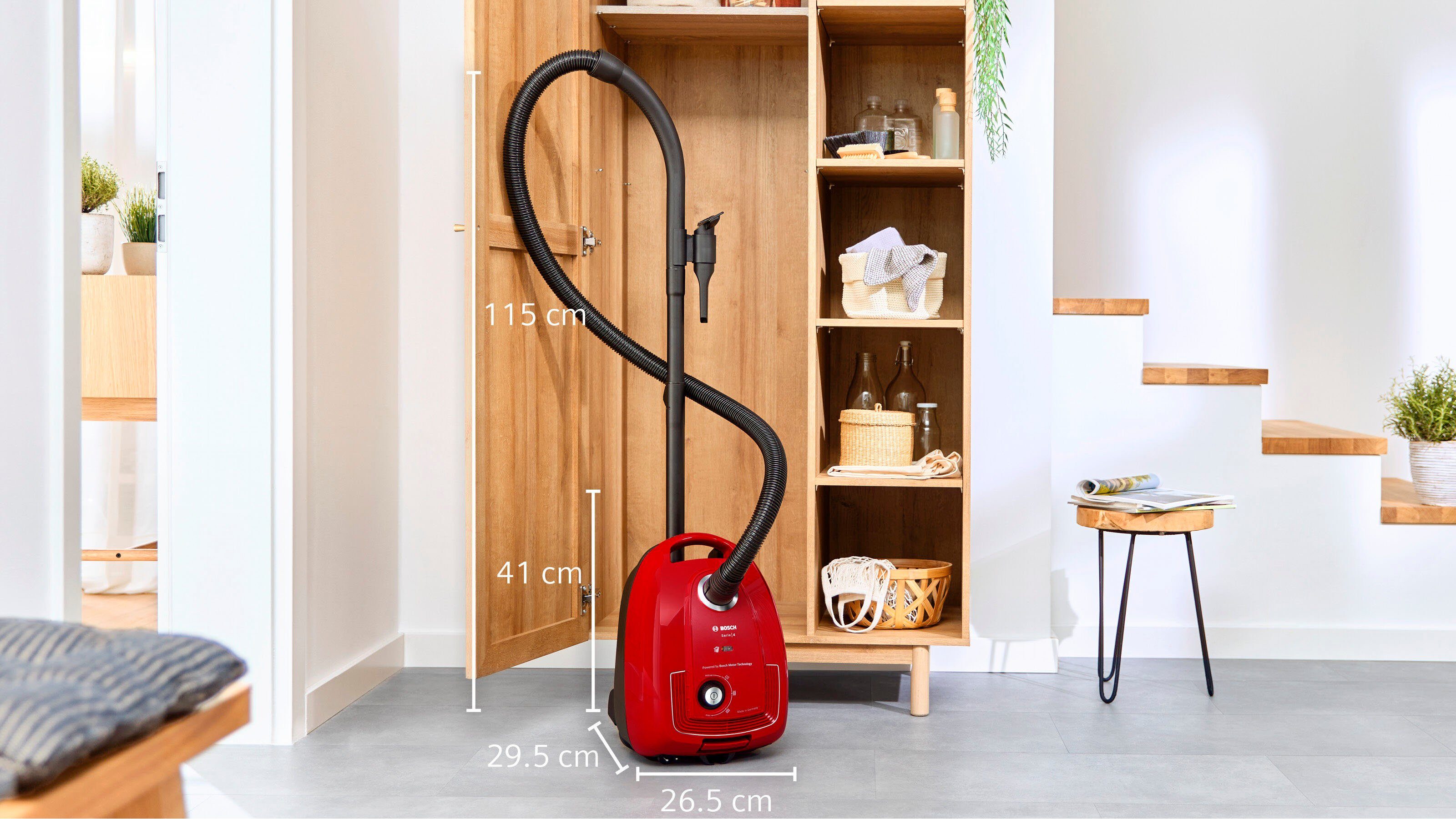 BOSCH Stofzuiger BGD38RD1H van 30% gerecyclede kunststof
