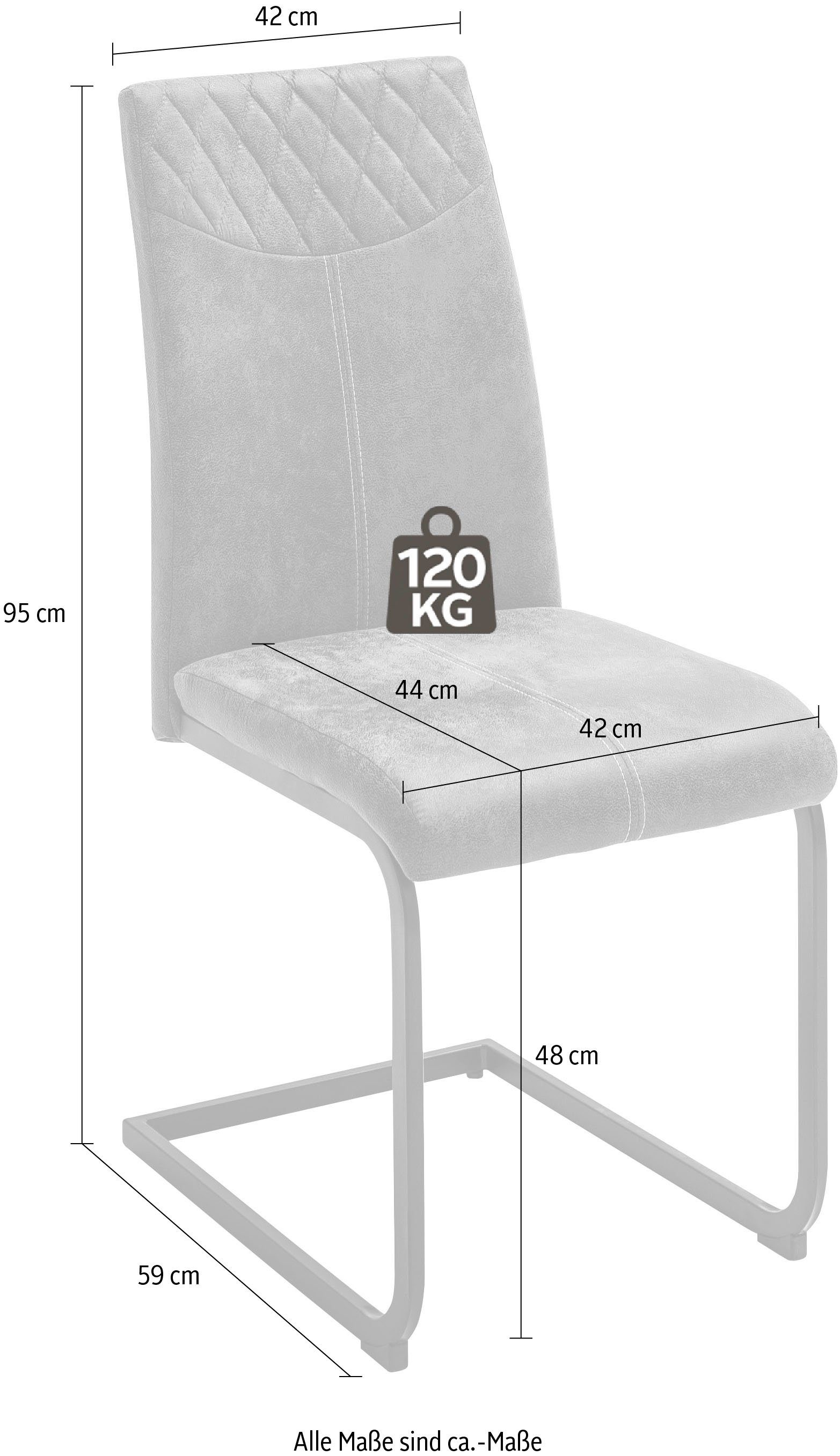 MCA furniture Eetkamerstoel Aosta Bekleding vintage-look, stoel belastbaar tot 120 kg (set, 4 stuks)