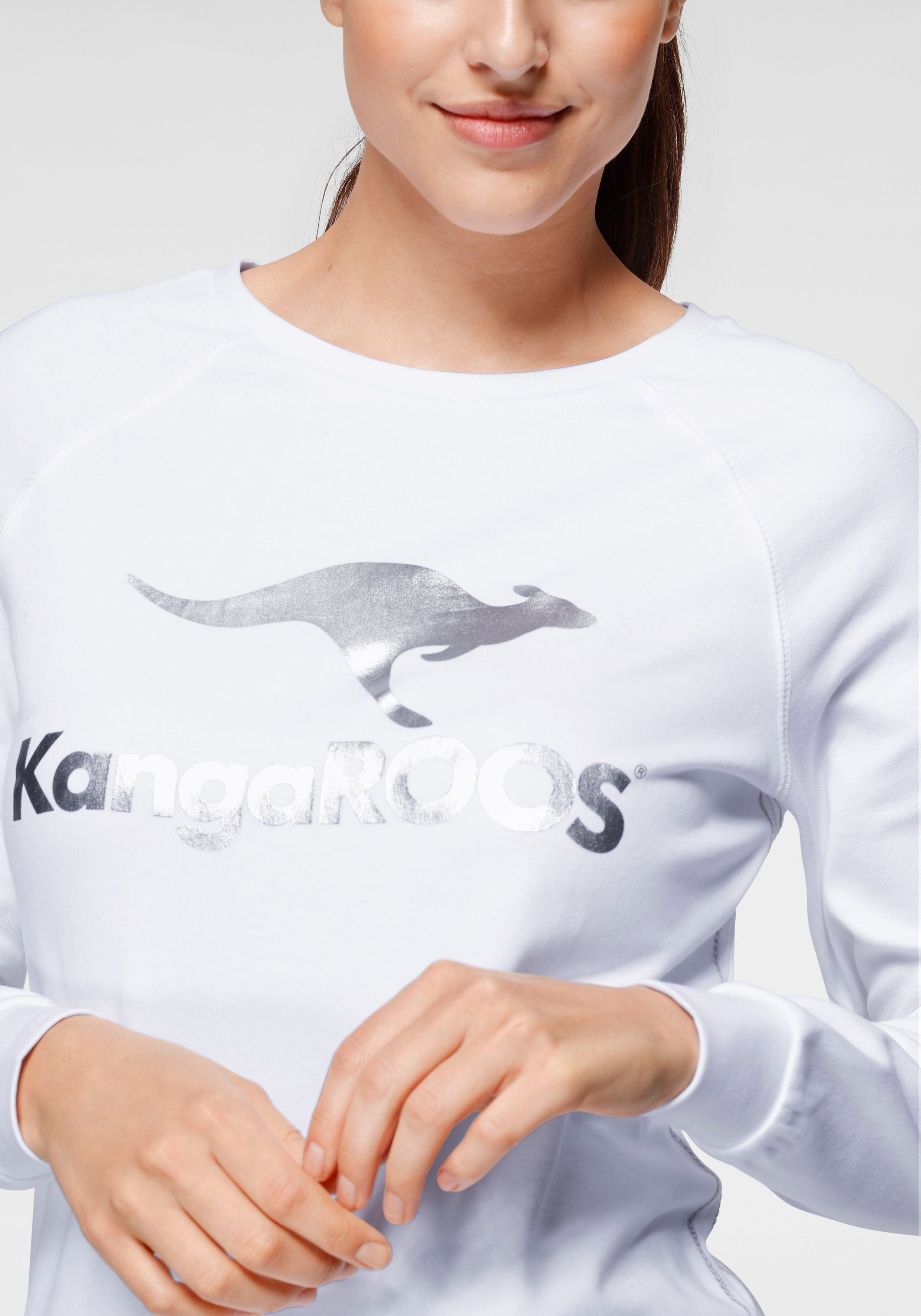 KangaROOS Sweatshirt Lange mouwen, figuurvolgende snit, met print, ronde hals