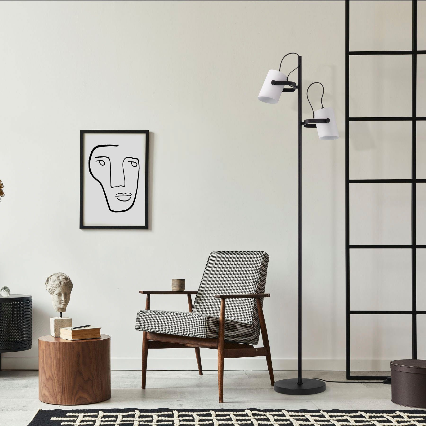 Paco Home Staande lamp Karl met compatibele dimmer en lichtbron