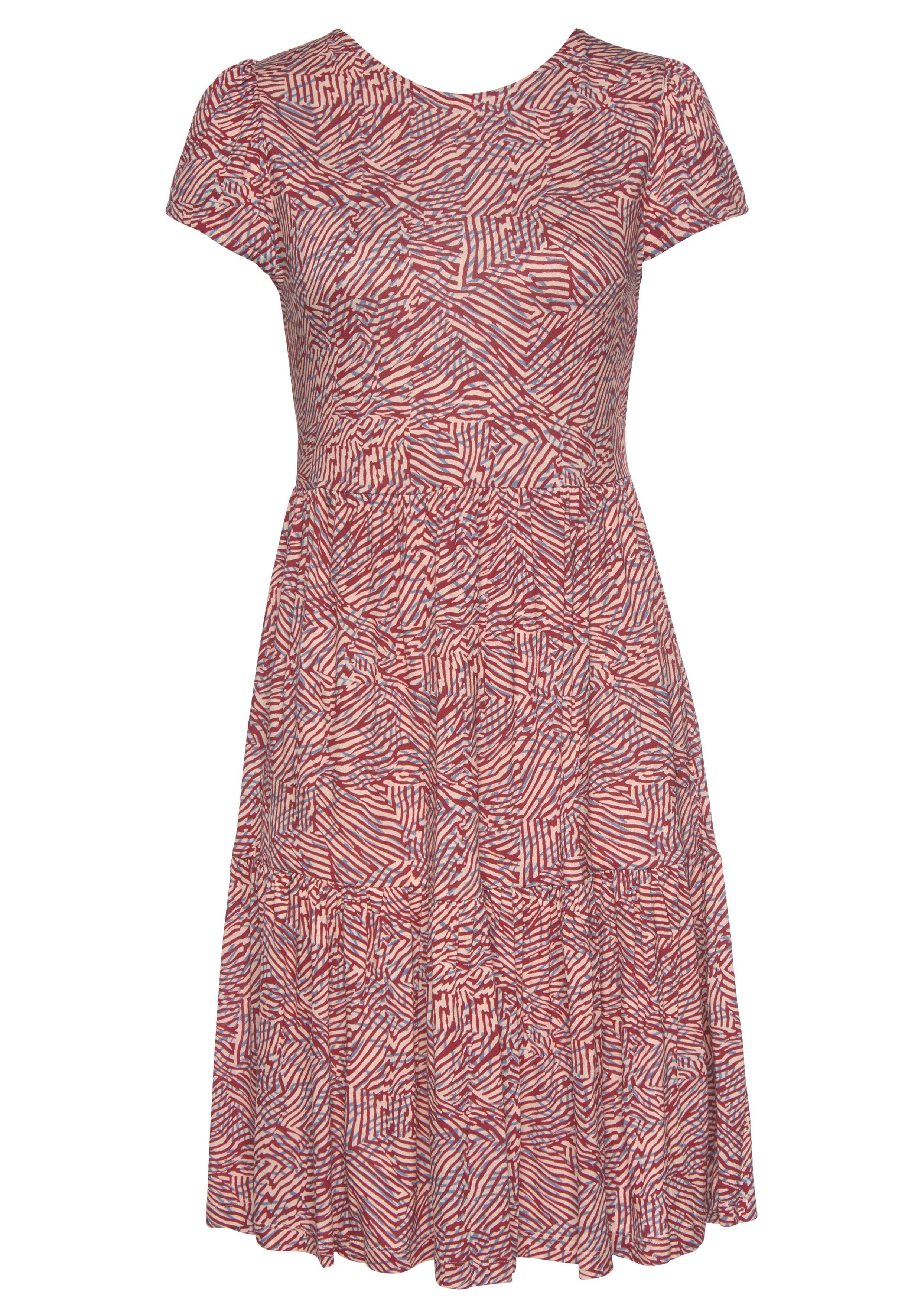 Vivance Jerseyjurk met cut-out op de rug, t-shirtjurk in losse pasvorm, zomerjurk