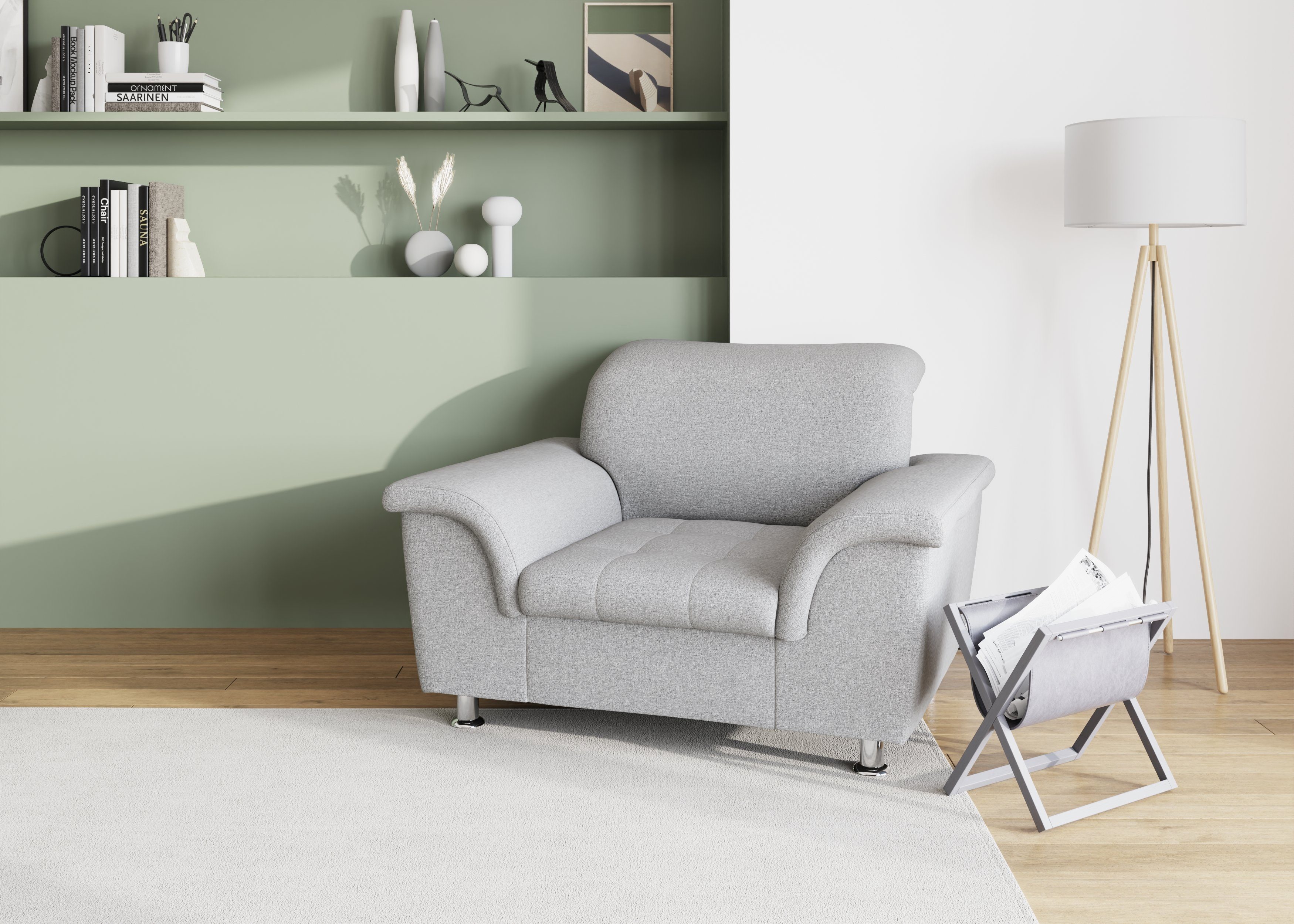 DOMO collection Fauteuil Franzi fauteuils zilver(kleur)