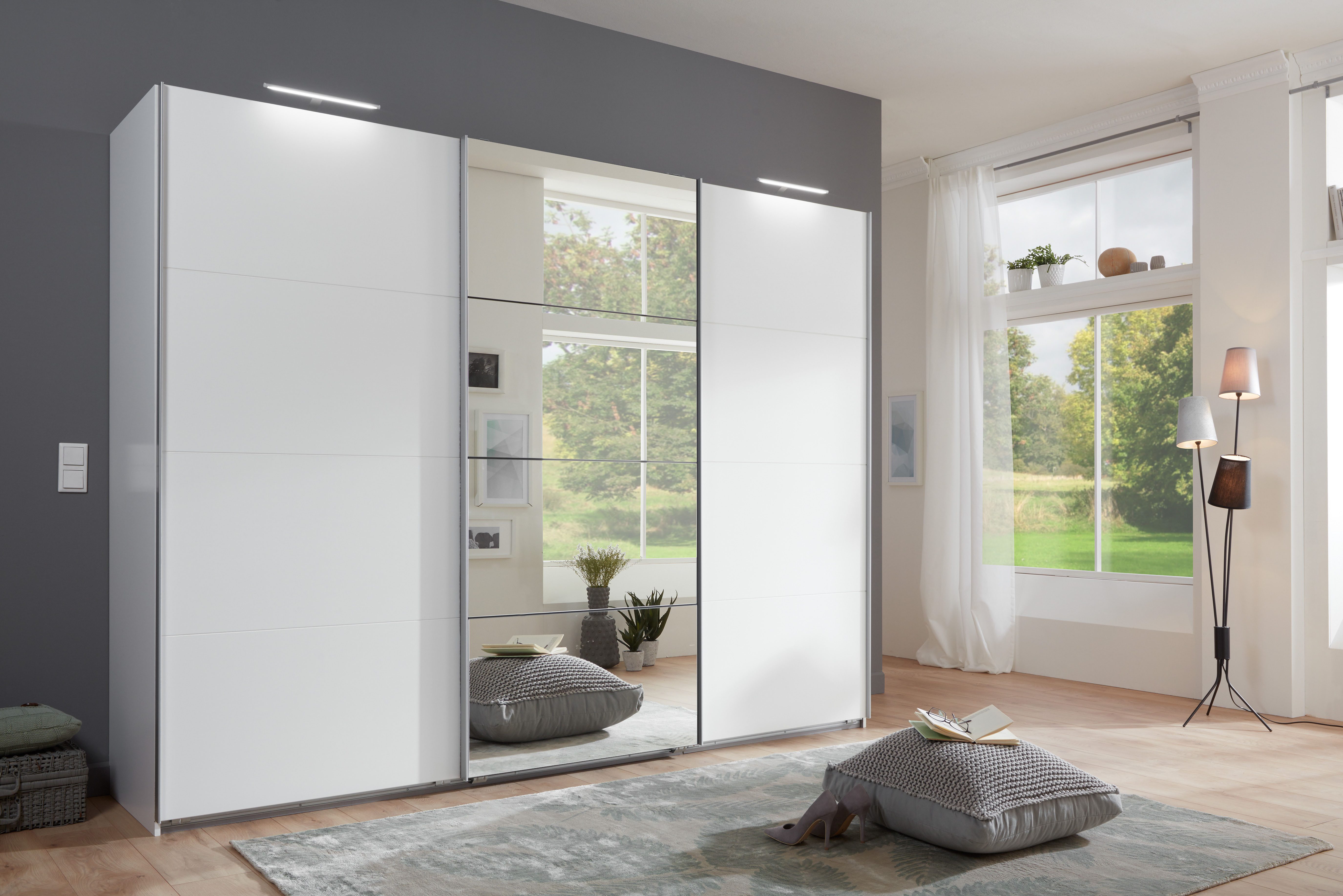 Wimex Schuifdeurkast Ernie kledingkast met spiegel, Made in Germany TOPSELLER Kies je interieur, kant-en-klaar geconfigureerd in de kast