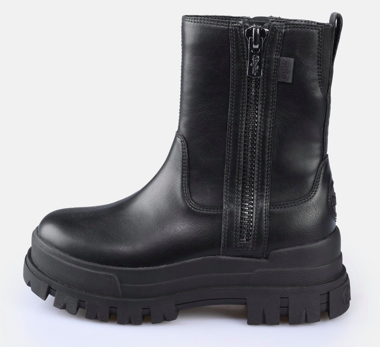 Buffalo Bikerboots Aspha Bootie Zip Plateauzolen, enkellaarsjes met memory foam binnenzool