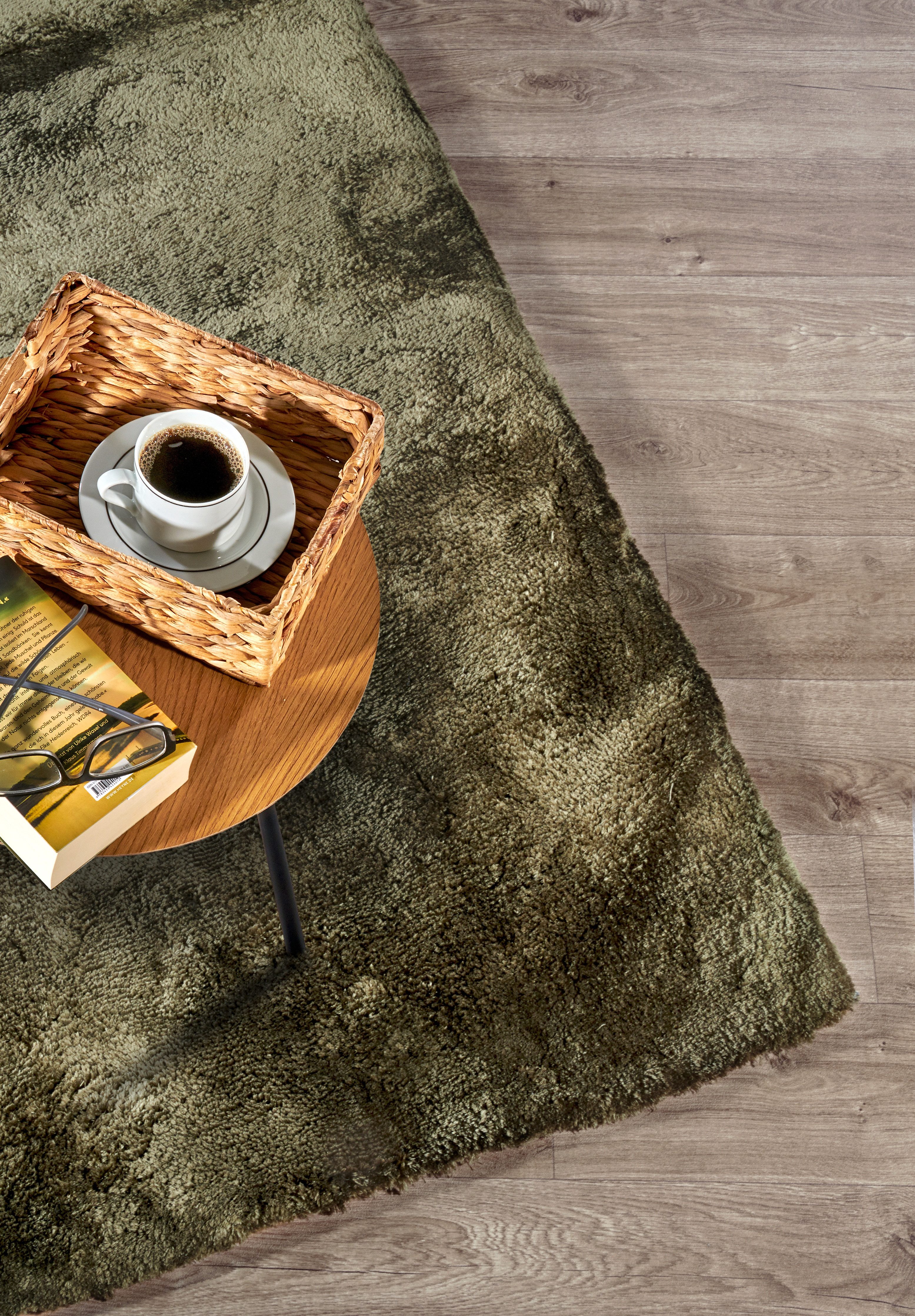 ELLE DECORATION Hoogpolig vloerkleed Calida Lange pool, shaggy, effen, pluizig, zacht, glanzend, modern, effen