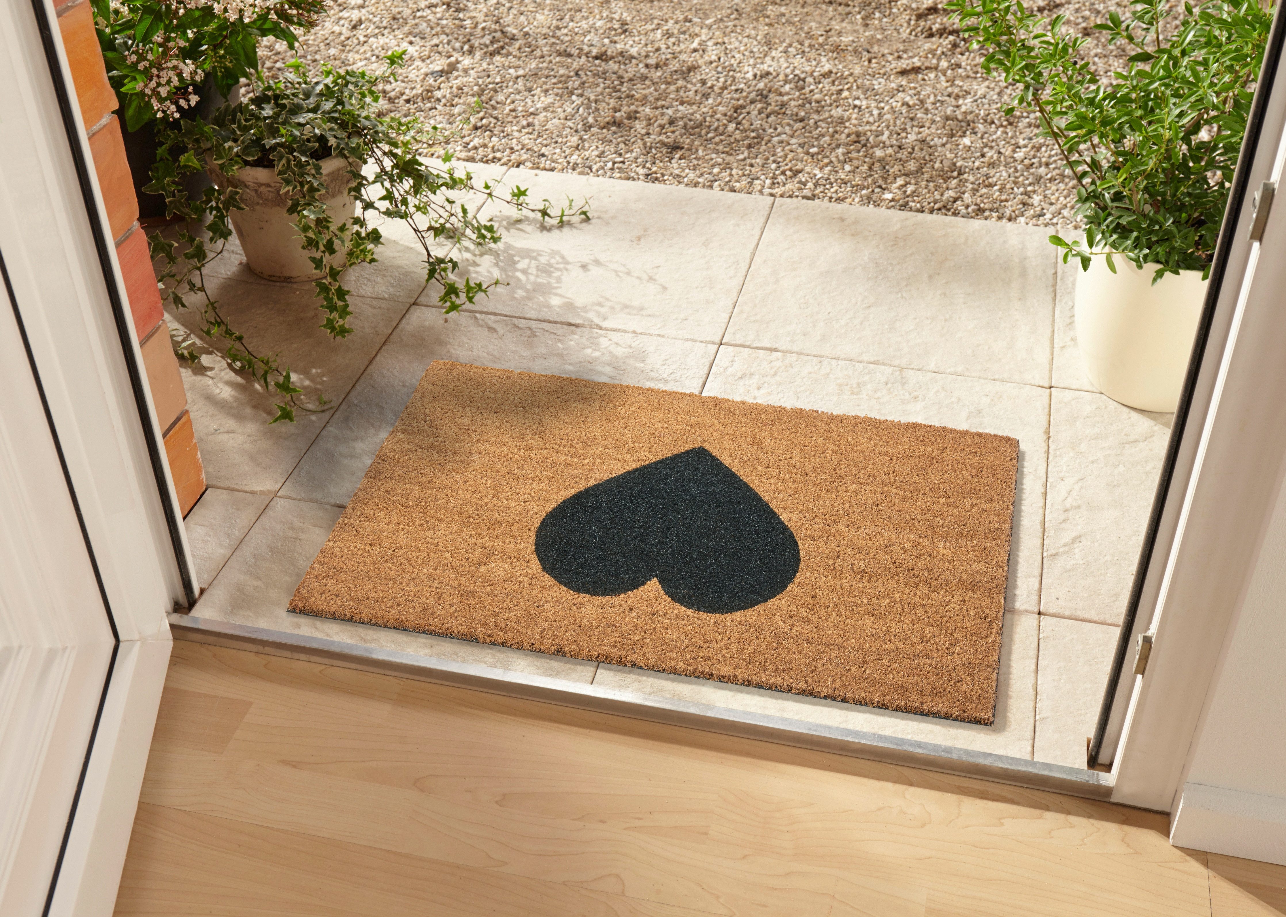 HANSE Home Mat Mix Mats Kokos Heart, deurmat Kokos, vuilopvangmat, outdoor, antislip, binnen, kokosmat, gang