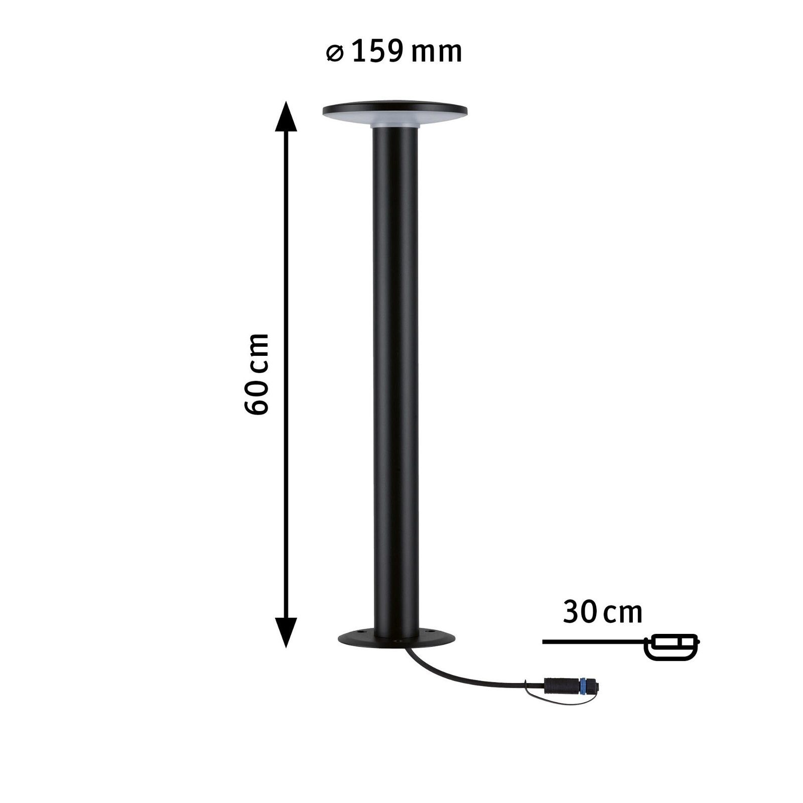 Paulmann Led-bolderlamp Plug & Shine Plaat Enkel lamp IP44 2200K 7W Antraciet (1 stuk)