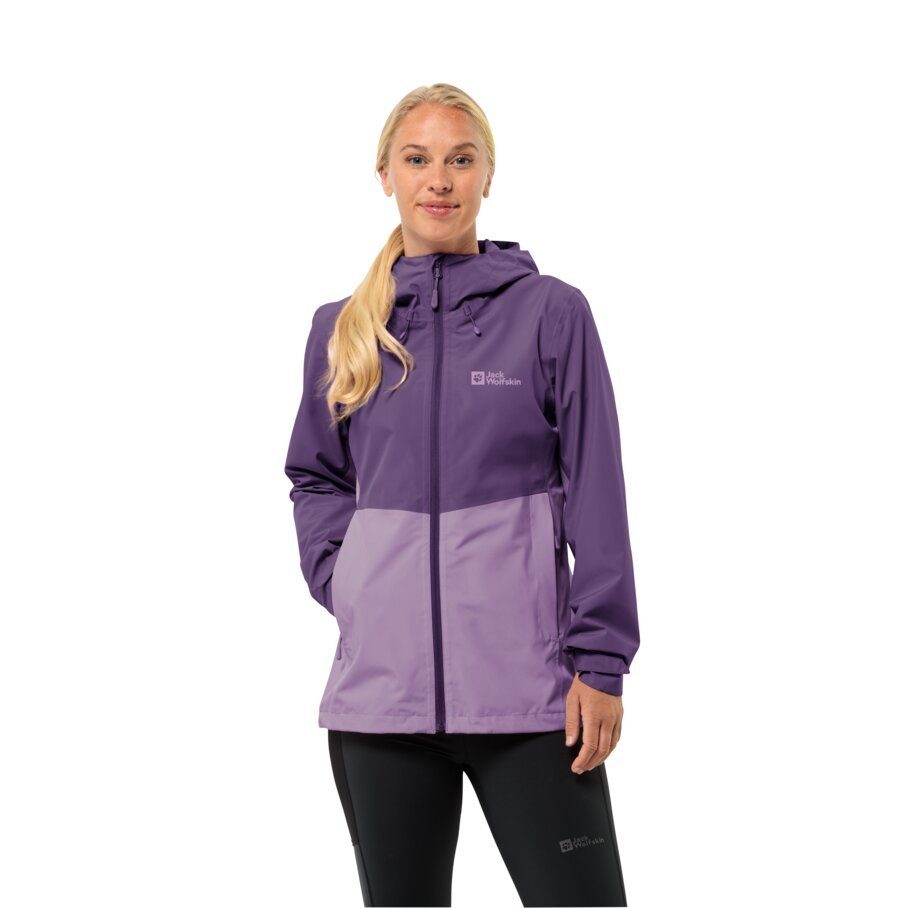 Jack Wolfskin Functioneel jack WEILTAL 2L JKT W Capuchon: vast verbonden met de jas