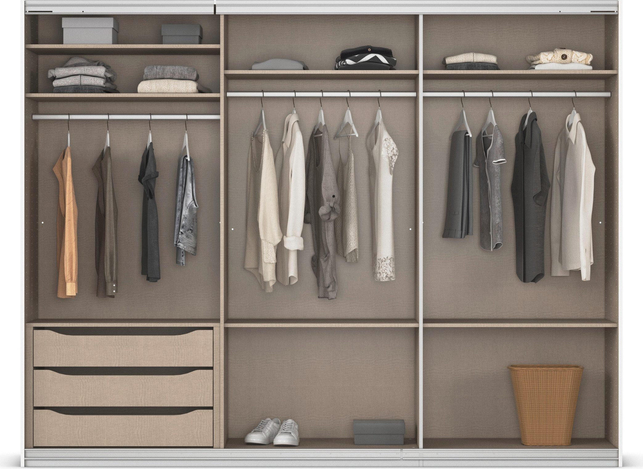 Schuifdeurkast Ferris, kast breedte 2,71m Kast met spiegel in 3 uitvoeringen BASIC/CLASSIC/PREMIUM