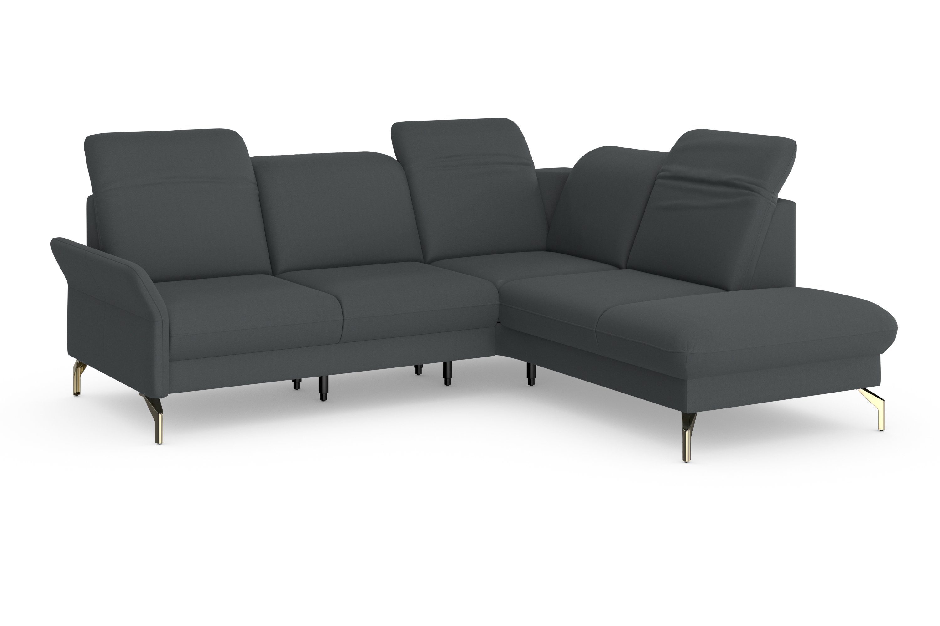 sit&more Hoekbank Fashion L-vorm naar keuze met verstelbare hoofdsteun, uittrekzitting, motorisch, nikkel poten