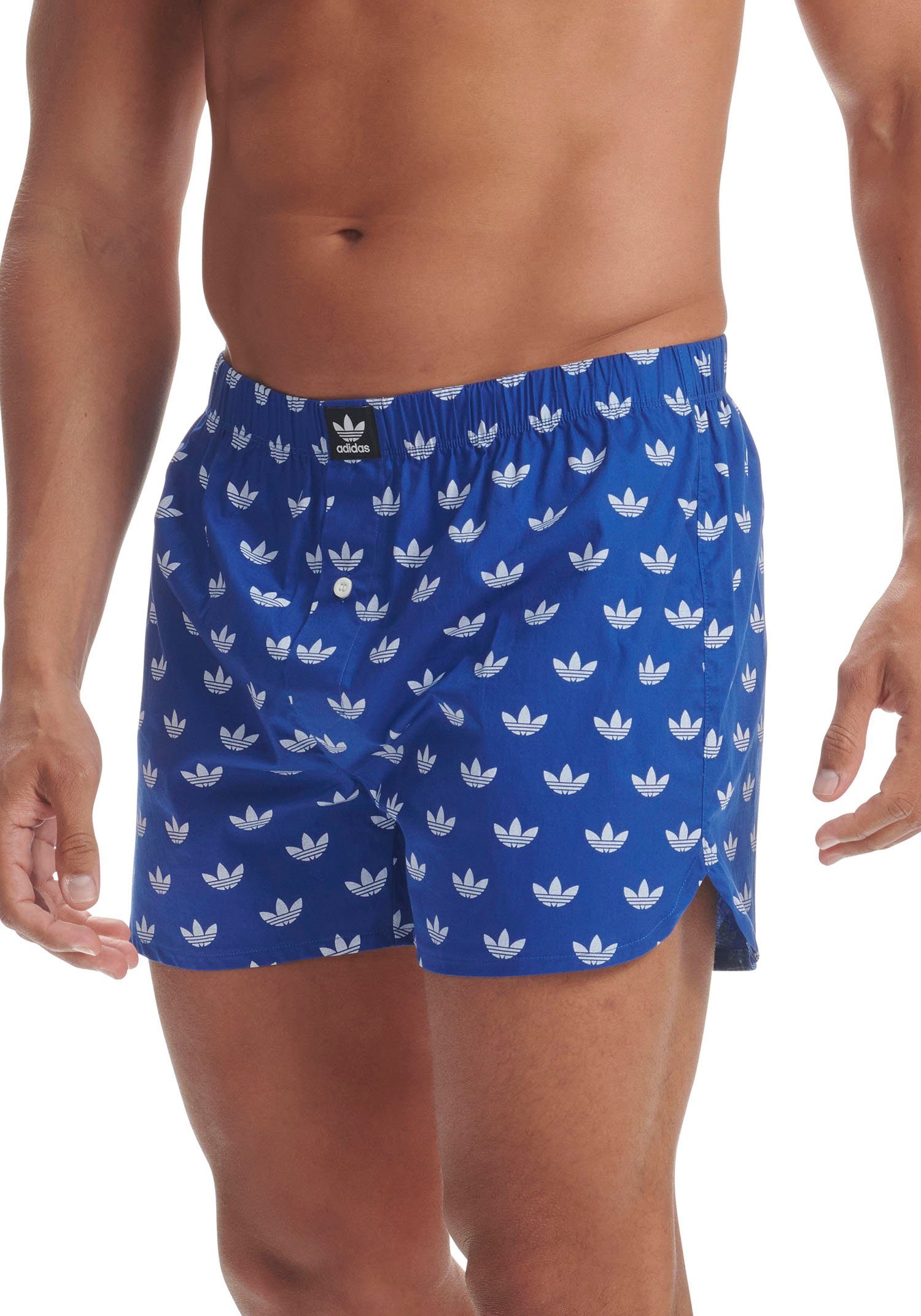 adidas Originals Geweven boxershort Comfort Cotton met all-over logoprint (Set van 2)