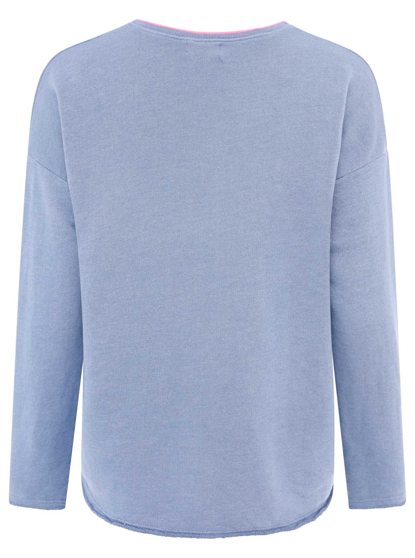 Zwillingsherz Sweatshirt Positive Mind met contrastnaad in neonkleur