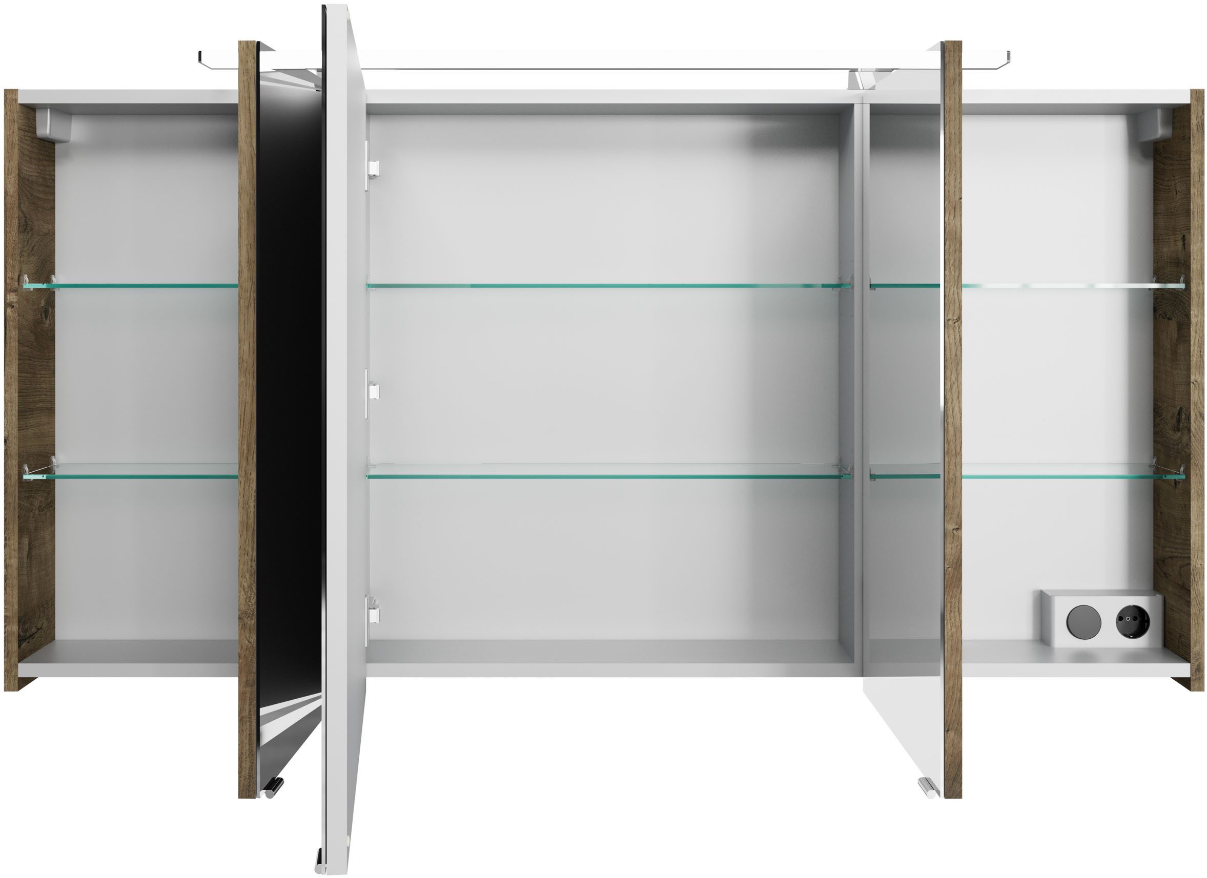 Saphir Badmeubelset Serie 4010 4-delig keramische wastafel met LED-spiegelkast (set)