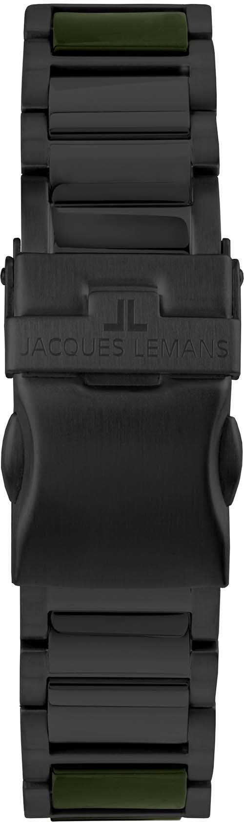 Jacques Lemans Keramisch horloge Liverpool, 42-10F Quartz horloge, armbandhorloge, herenhorloge, datum, lichtgevende wijzers, roestvrijstalen band