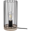 britop lighting tafellamp swan decoratieve lamp van grenenhout, fsc-gecertificeerd, met draadkap, bijpassende lm e27 - exclusief, made in europe (1 stuk) zwart