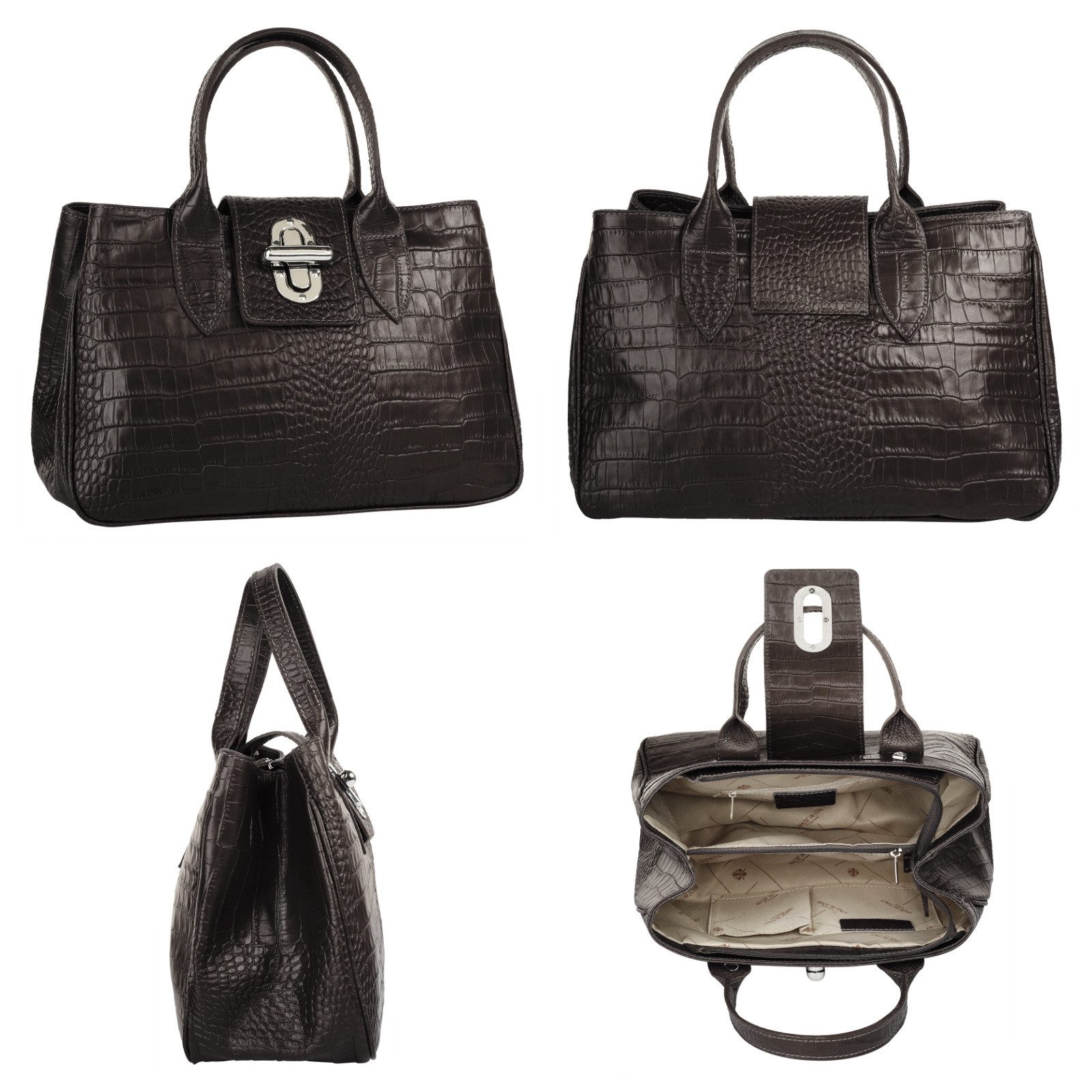 Cluty Tas echt leer, made in italy (1-delig)
