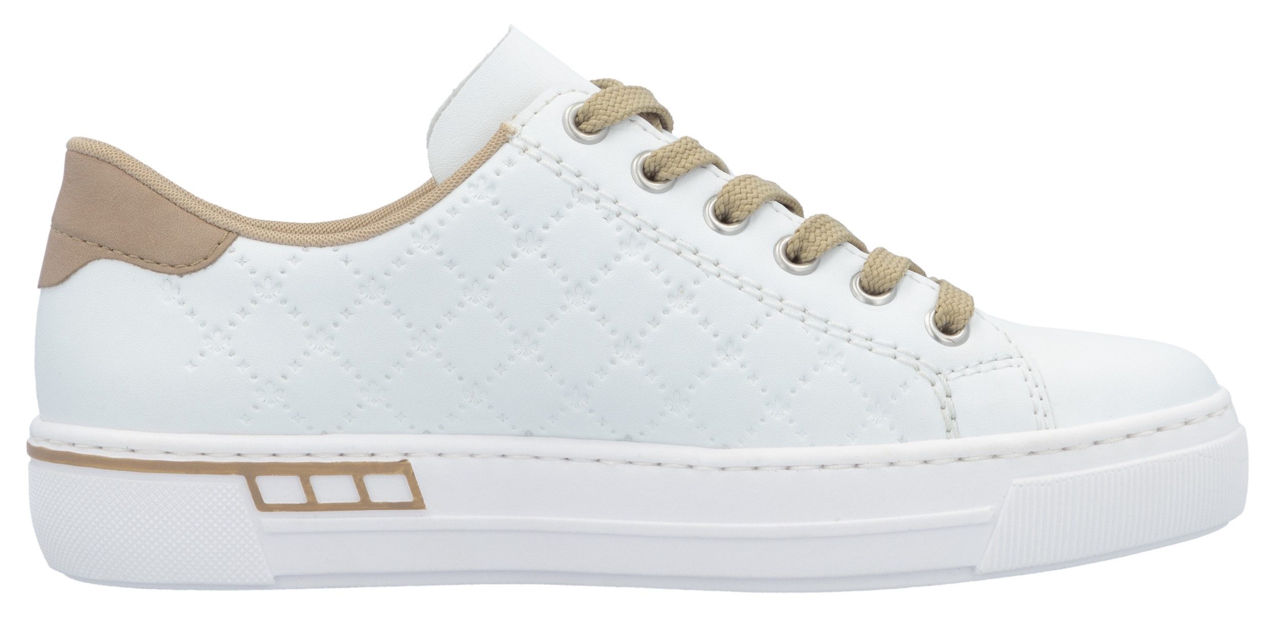 Rieker Plateausneakers harmonieuze contrastdetails, vrijetijdsschoen, lage schoen, veterschoen