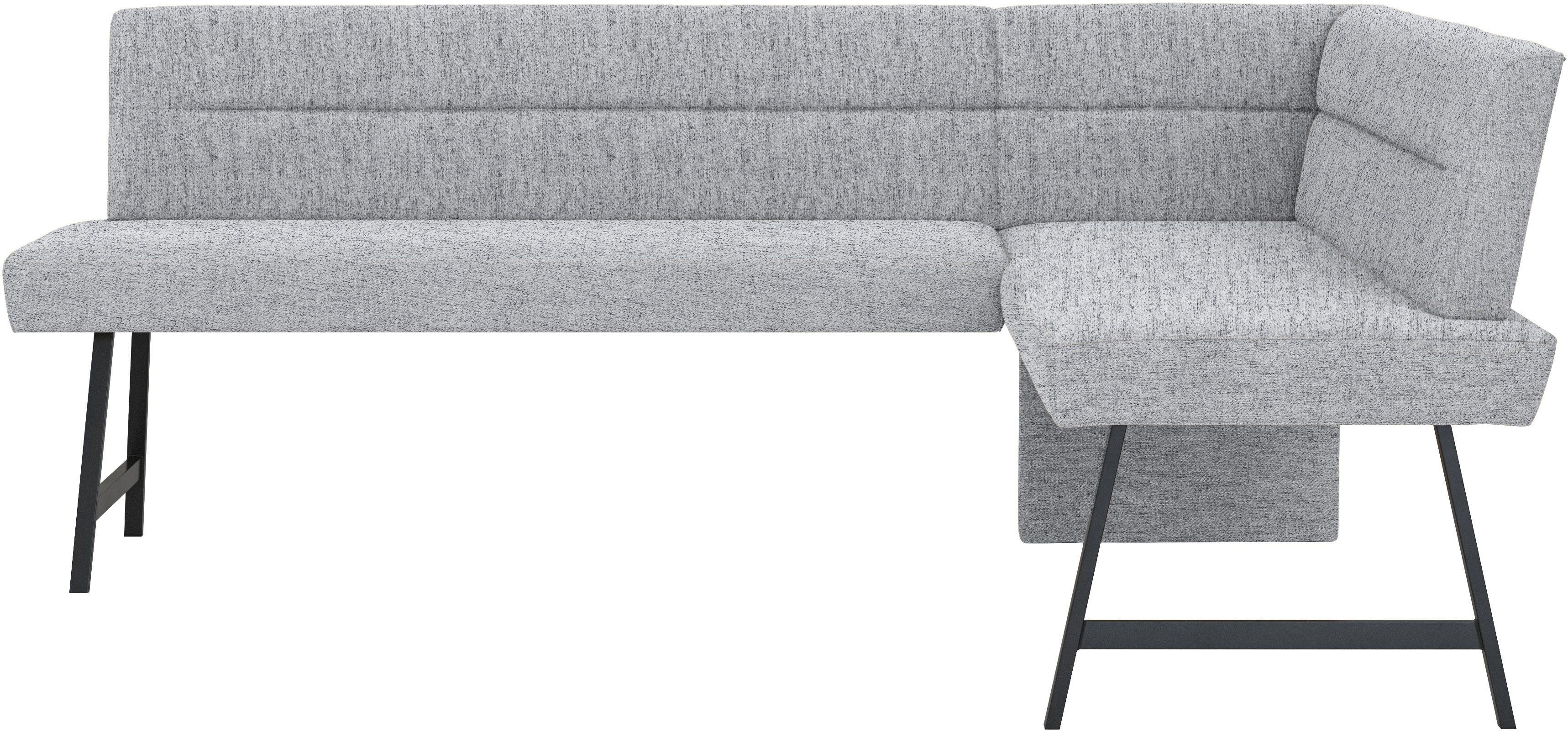 Home affaire Eethoek Sava Hoekbank met nosagvering in de zitting, massief eiken tafel (set, 4-delig)