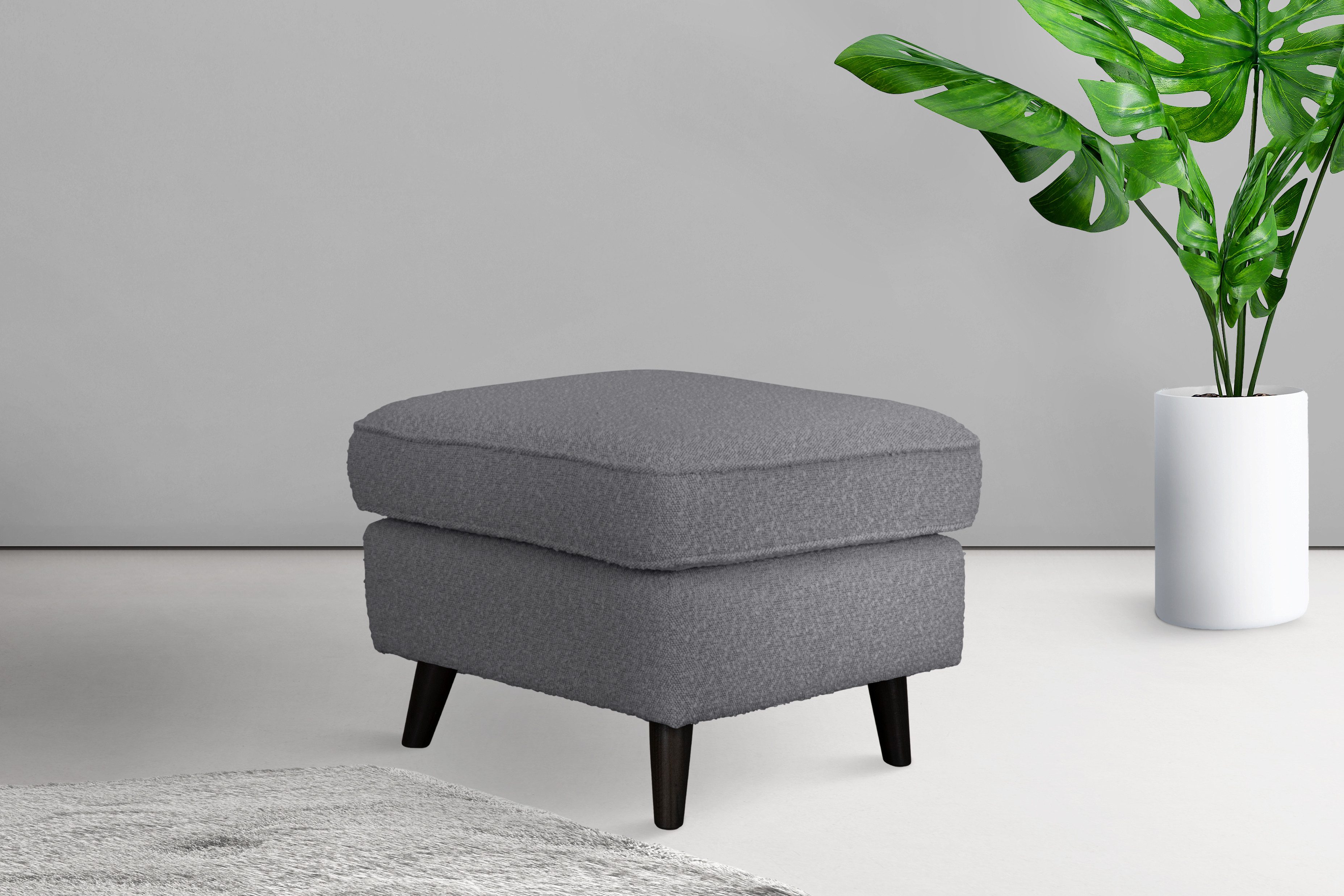 Home affaire Hocker Poef CHISTELLE, ook in bouclé met golfondersteuning, afmetingen: bxdxh: 57x57x46 cm