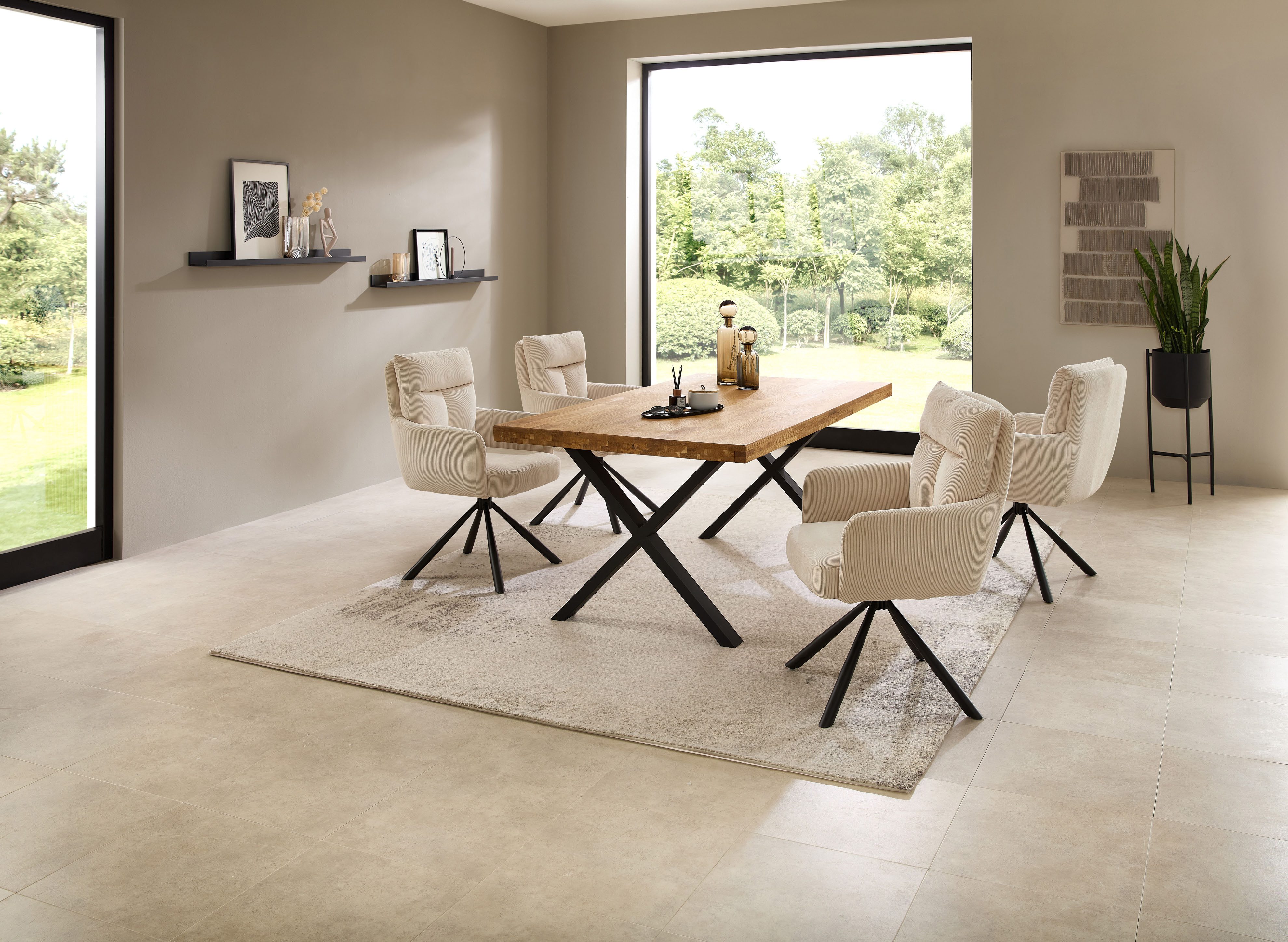 Stolkom Eettafel Chris eettafel eik massief hout, BxHxD 110x47x70 cm