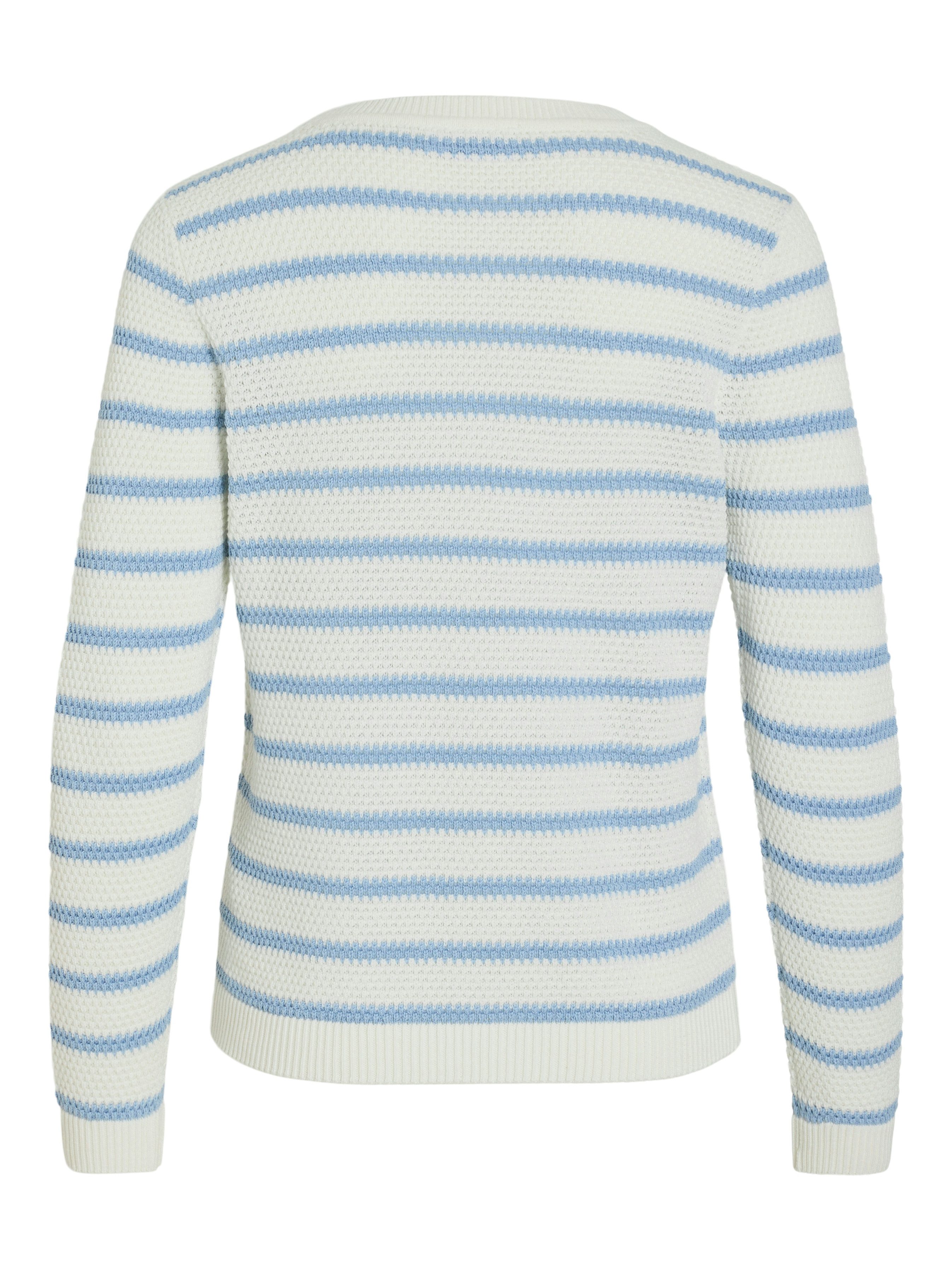 Vila Trui met ronde hals VIDALO O-NECK L/S STRIPE KNIT TOP- NOOS