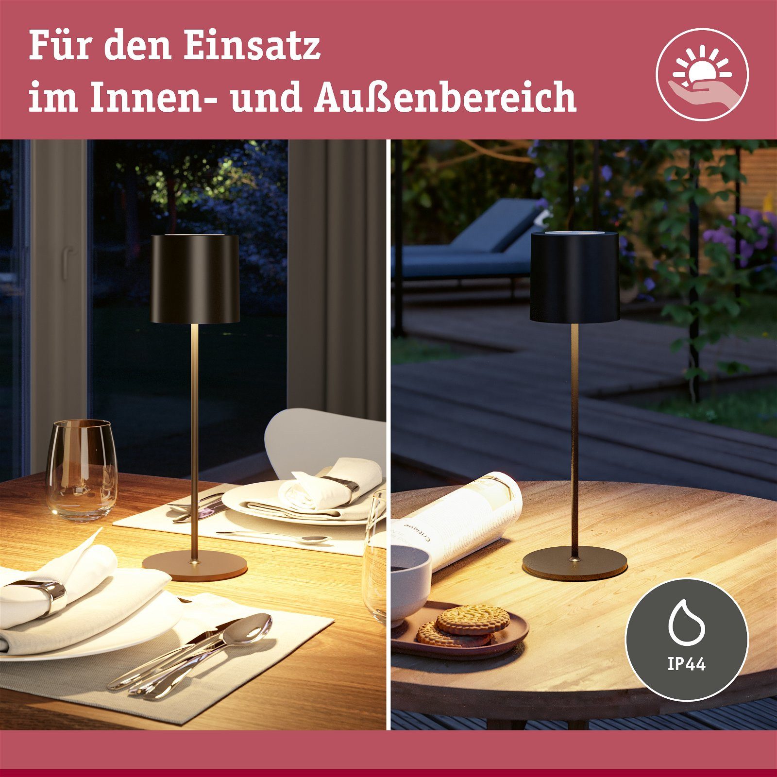 Paulmann Led-tafellamp voor buiten Mobiele Tuni IP44 2700K dimbaar 2,8W USBC (1 stuk)