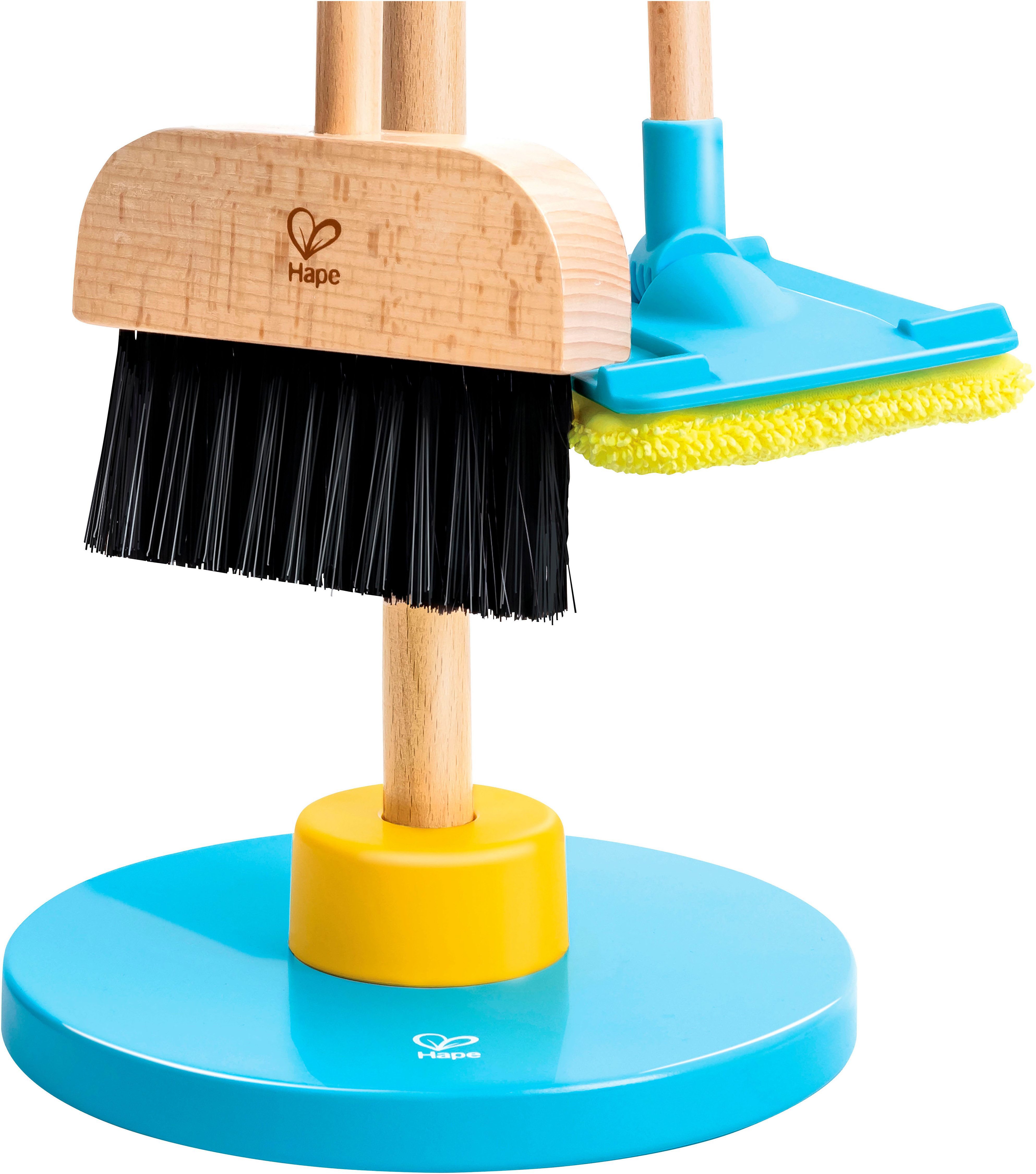 Hape Kinderbezem Speelgoed schoonmaakset met opbergstandaard (set, 6-delig)