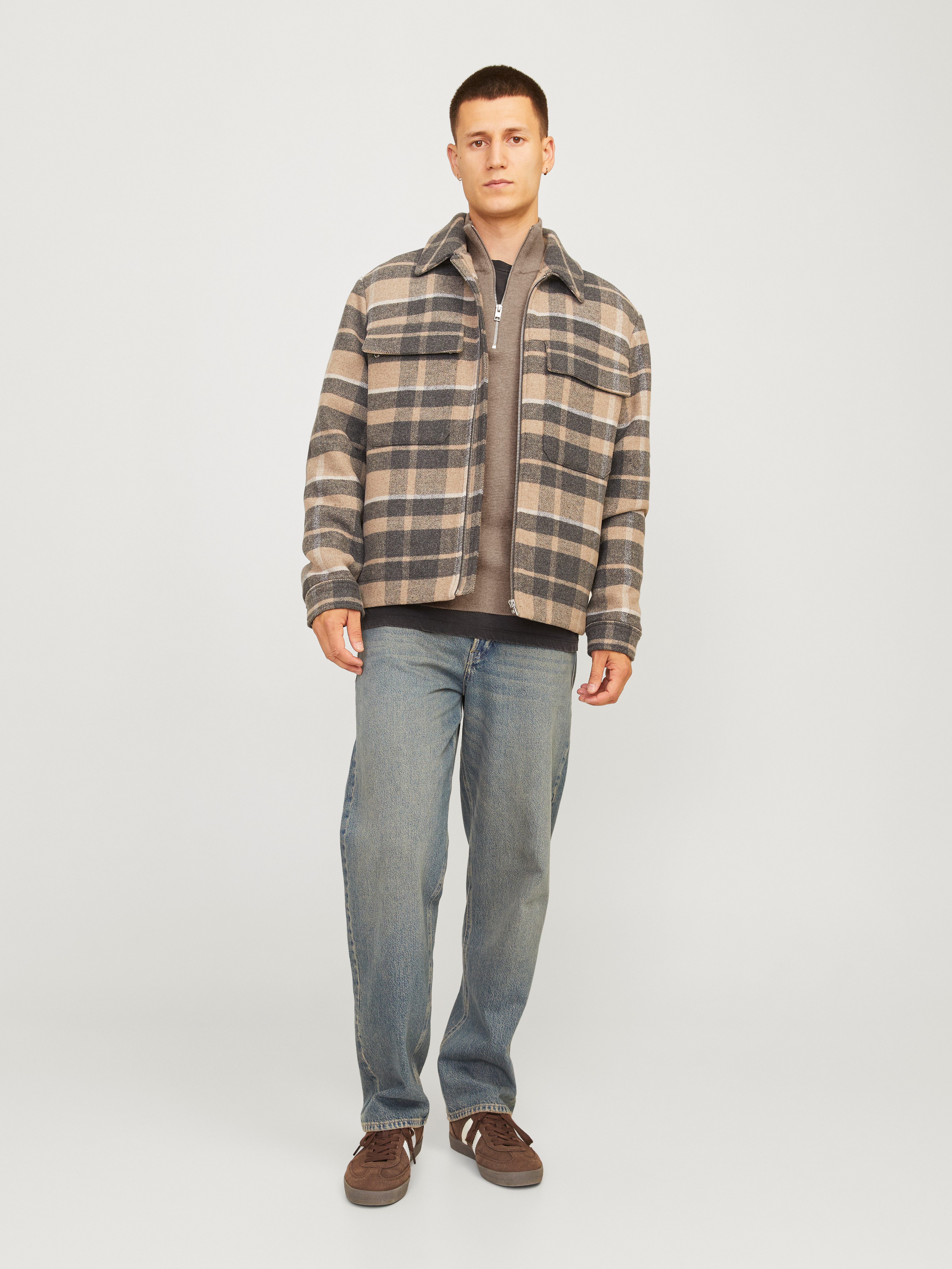 Jack & Jones Schipperstrui JPRBLAMILANO STITCH KNIT HALF ZIP SN