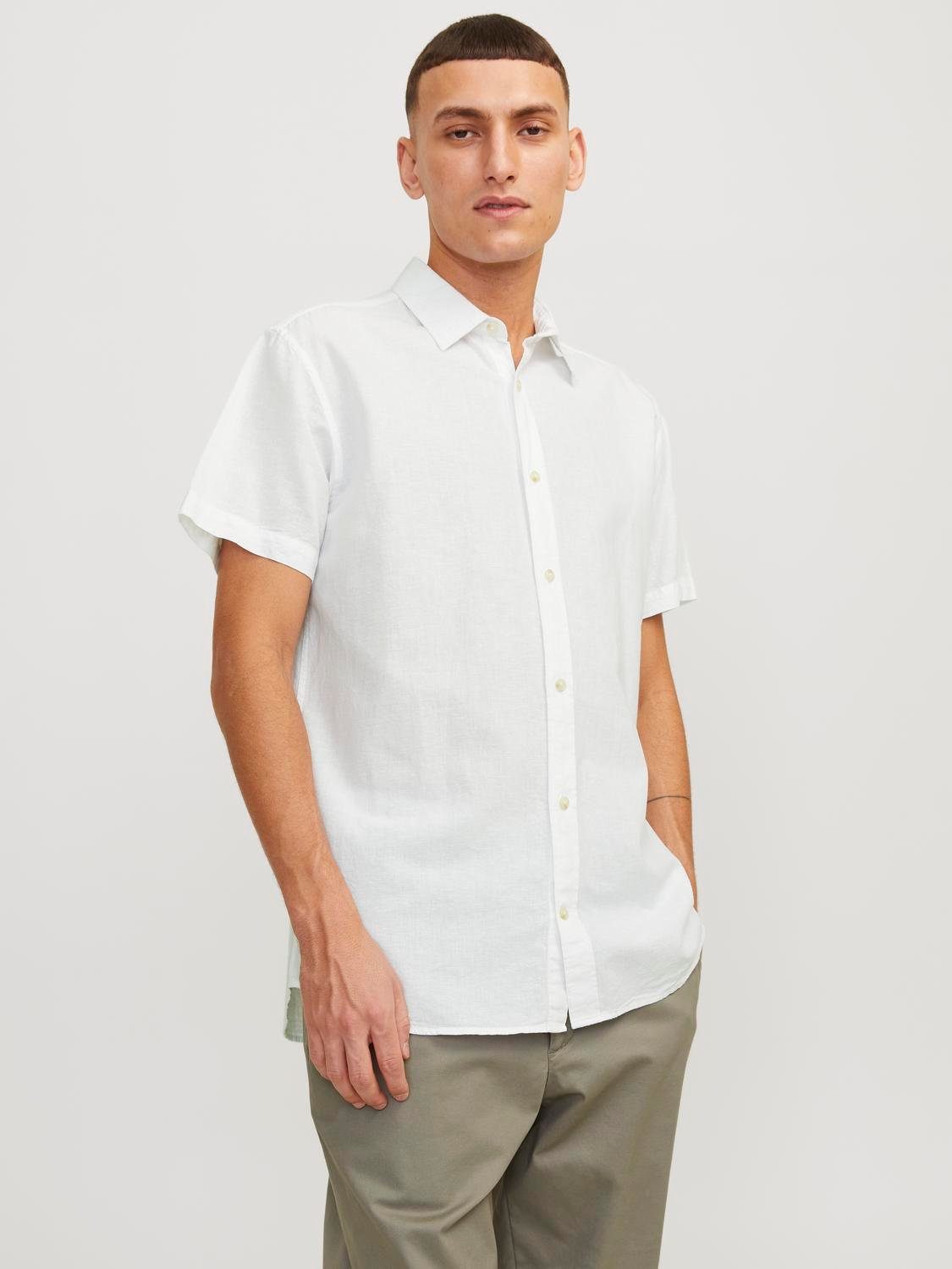 Jack & Jones Overhemd met korte mouwen JJESUMMER LINEN BLEND SHIRT SS SN